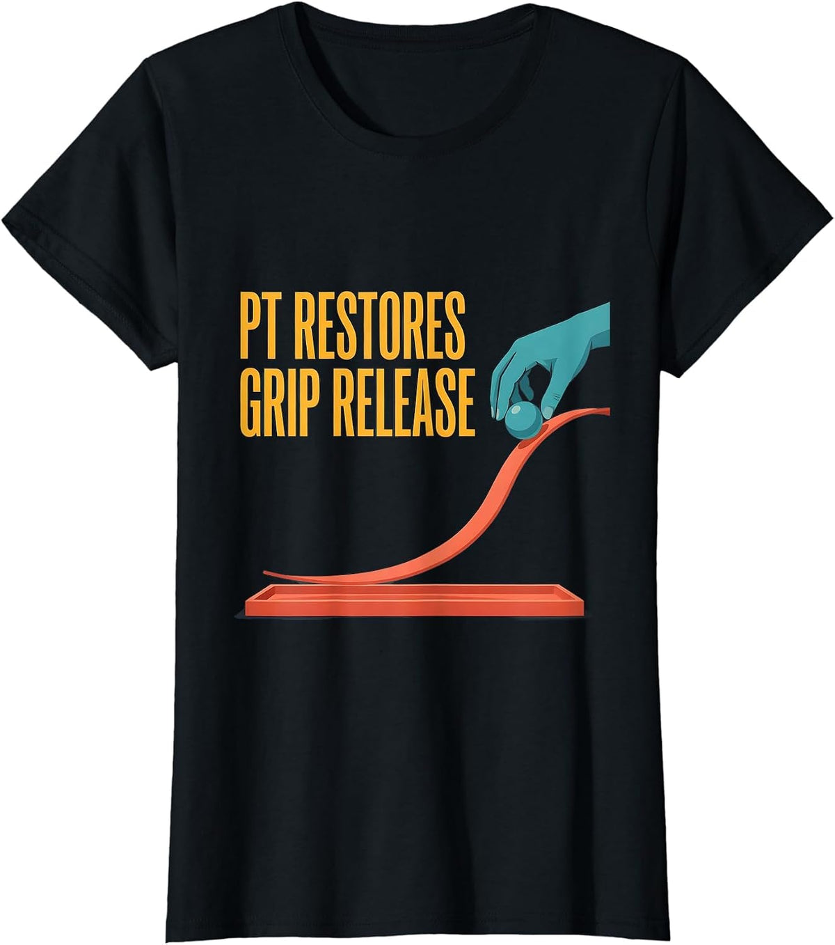 PT Restores Grip Release Funny Physical Therapist Humor T-Shirt - Black