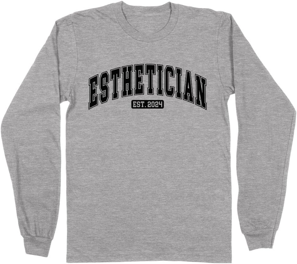 2024 Esthetician Long Sleeve Shirt Unisex - Grey