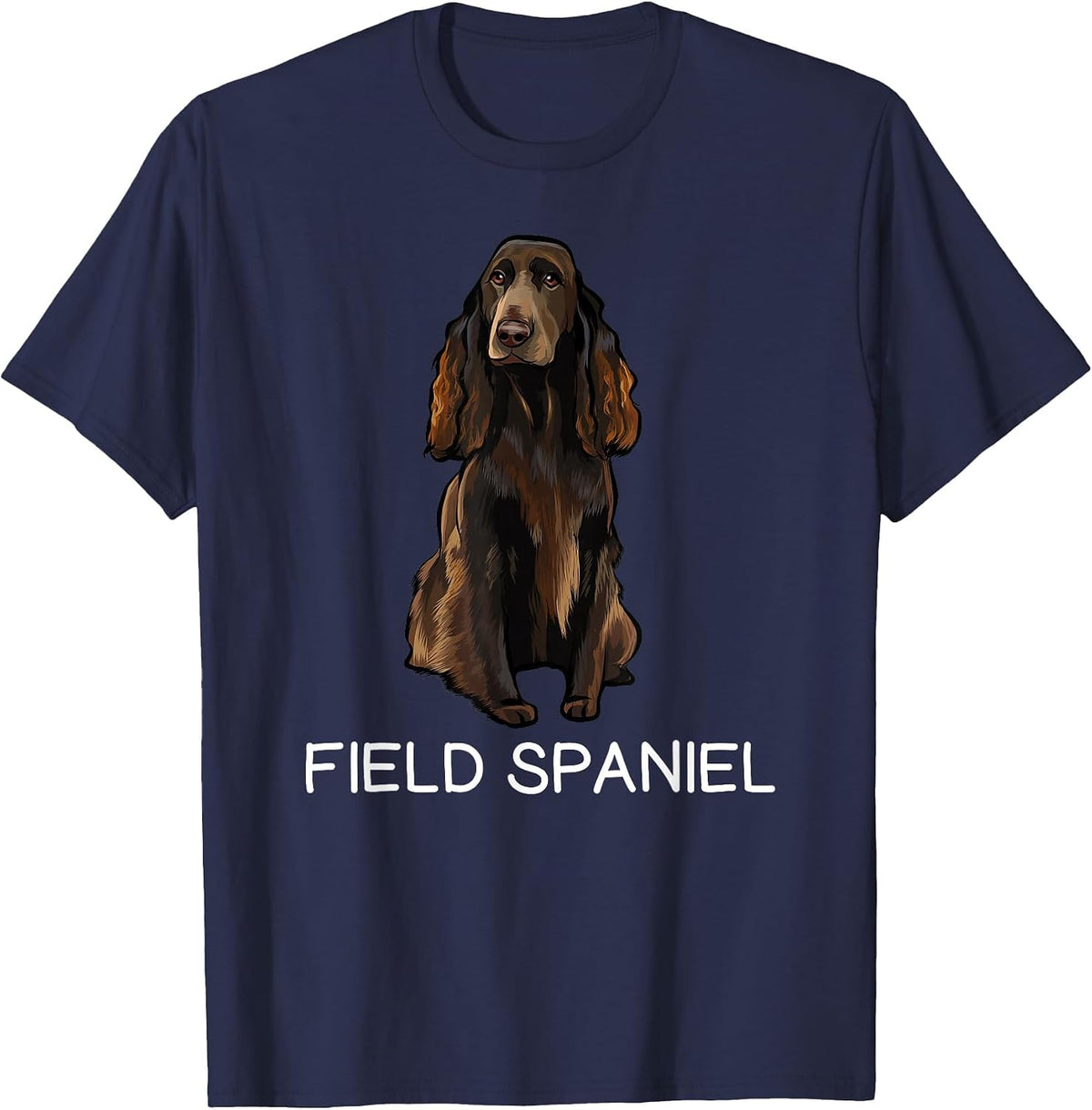 Field Spaniel Crazy Dog Lover T-Shirt - Navy Blue