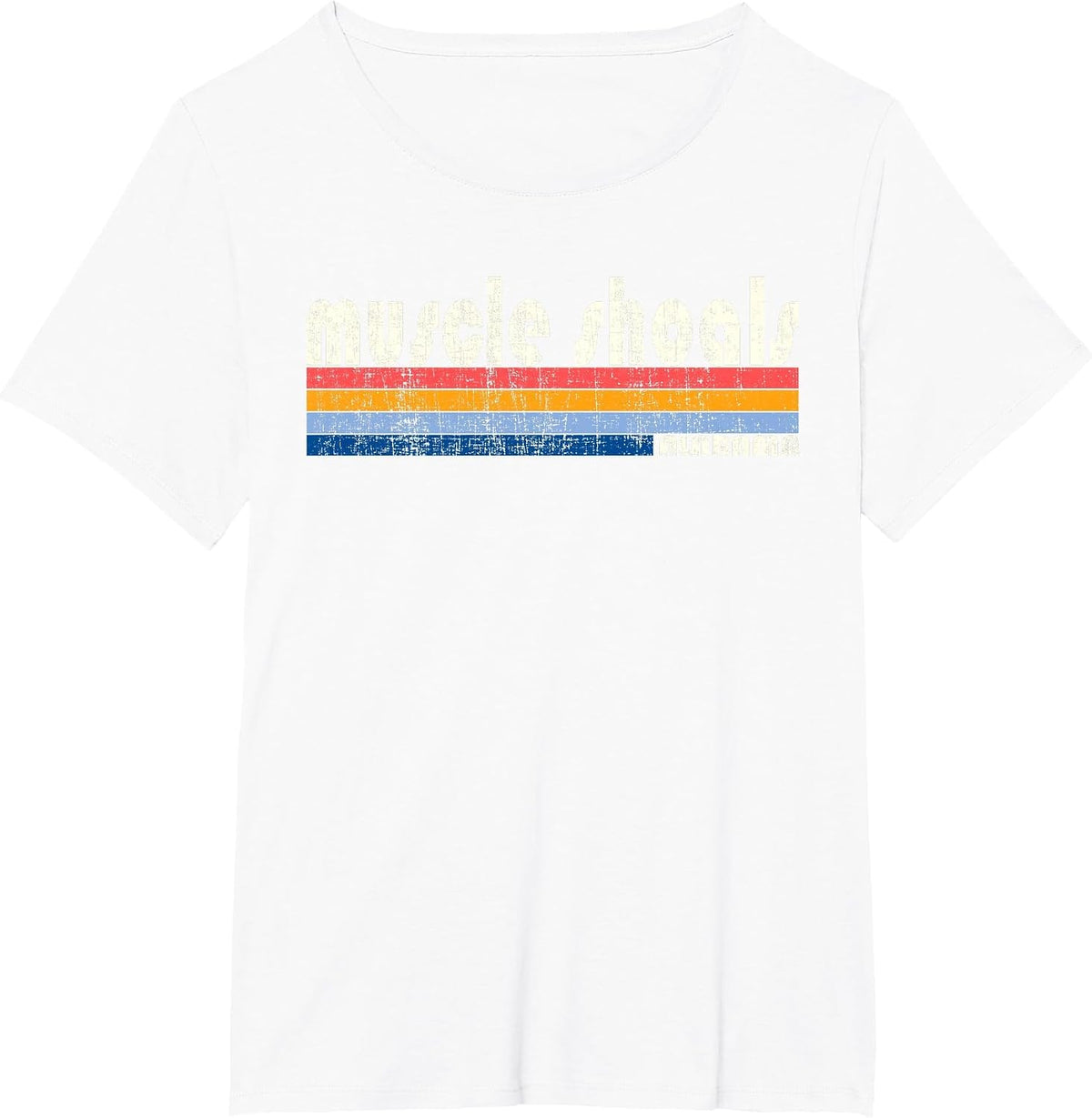 Vintage 70s 80s Style Muscle Shoals AL T-Shirt - White