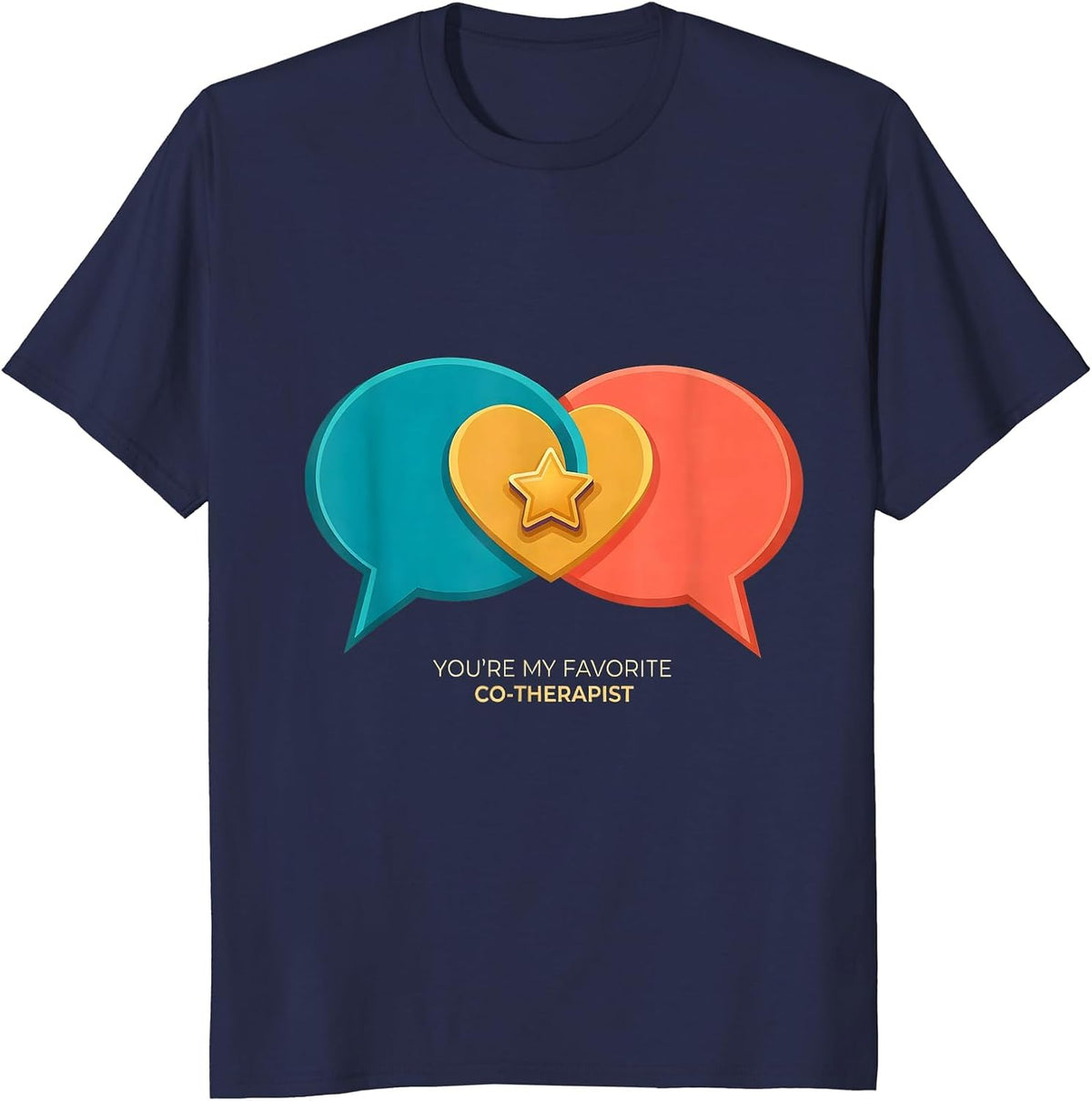 Men's You're My Favorite Co-Therapist ABA Behavior Analyst T-Shirt - Navy Blue