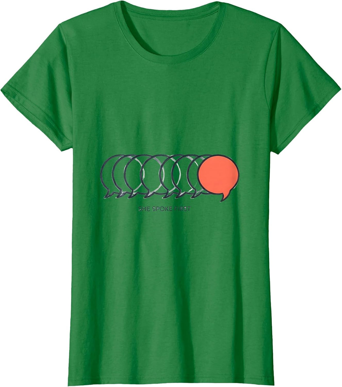 Women's She Spoke First Editorial Conceptual ABA Therapist Behavior T-Shirt - Kelly Green