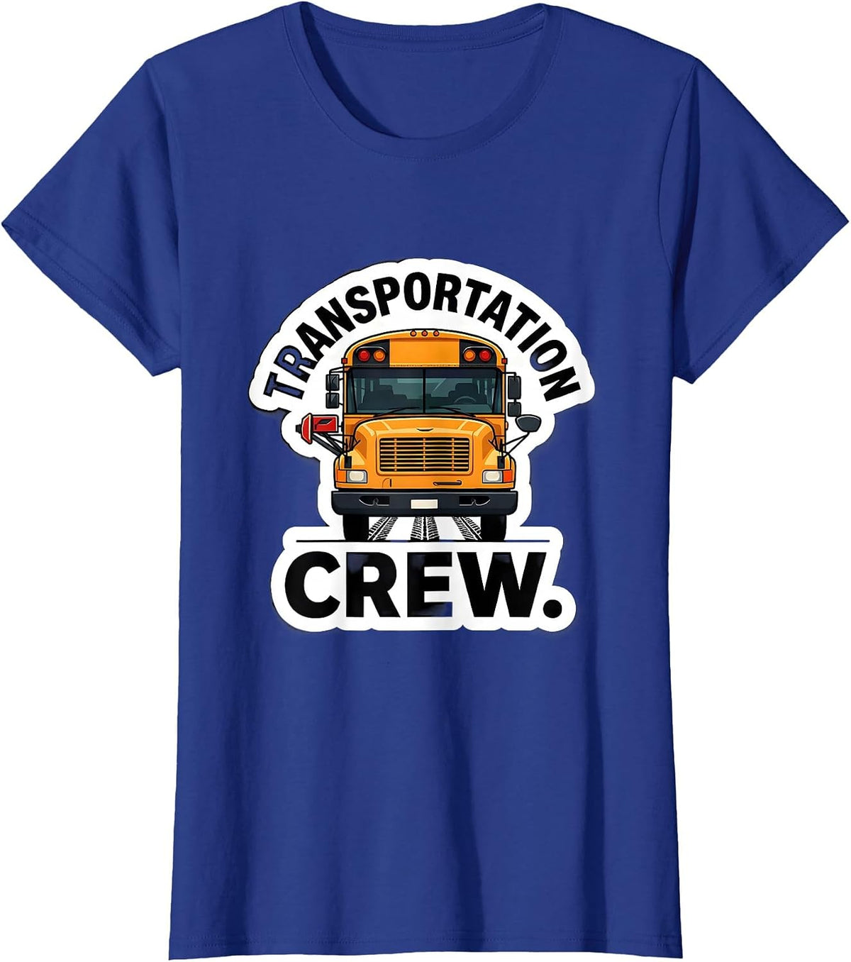 Women's Transportation Crew School Bus Driver Route Work T-Shirt - Royal Blue