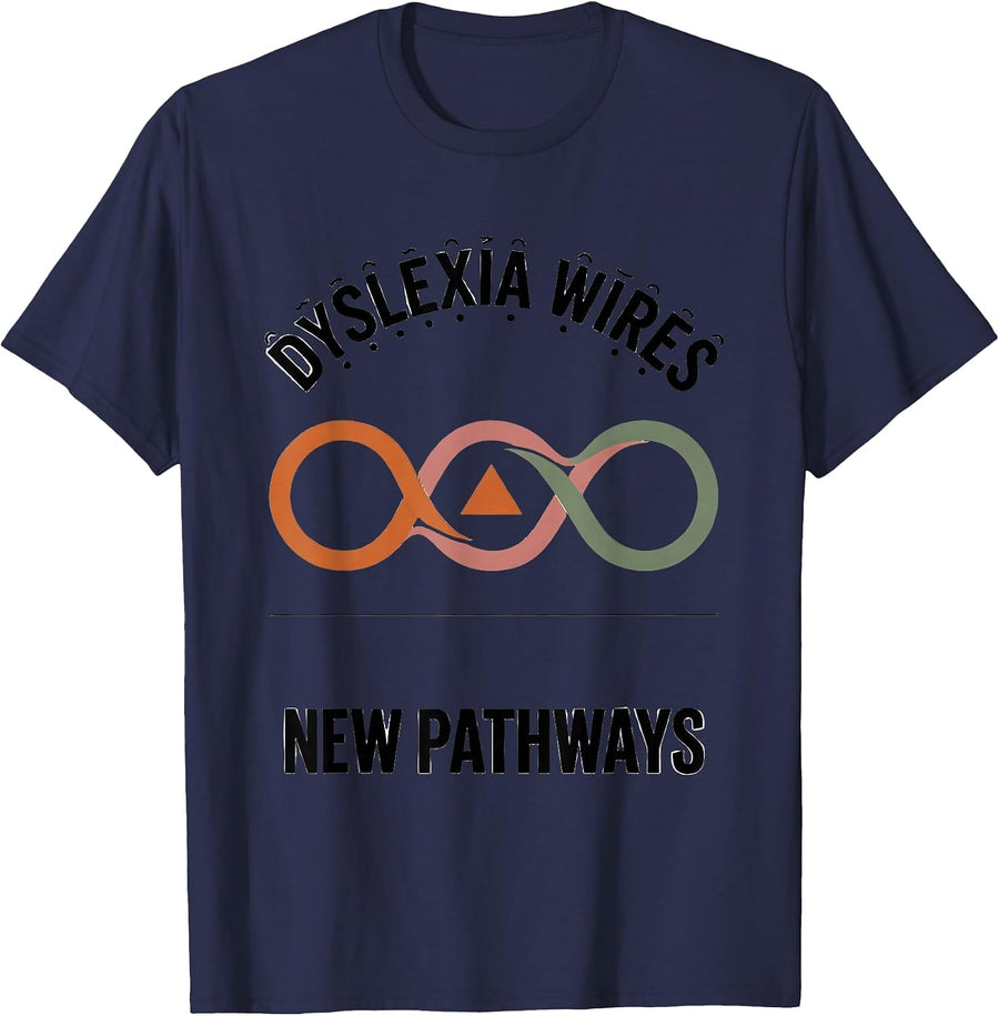 Dyslexia Wires New Pathways Teacher Awareness Dyslexia T-Shirt - Navy Blue
