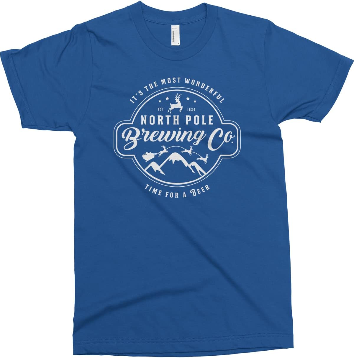 Threadrock Men's North Pole Brewing Co Faux Brewery Logo T-Shirt - Royal Blue