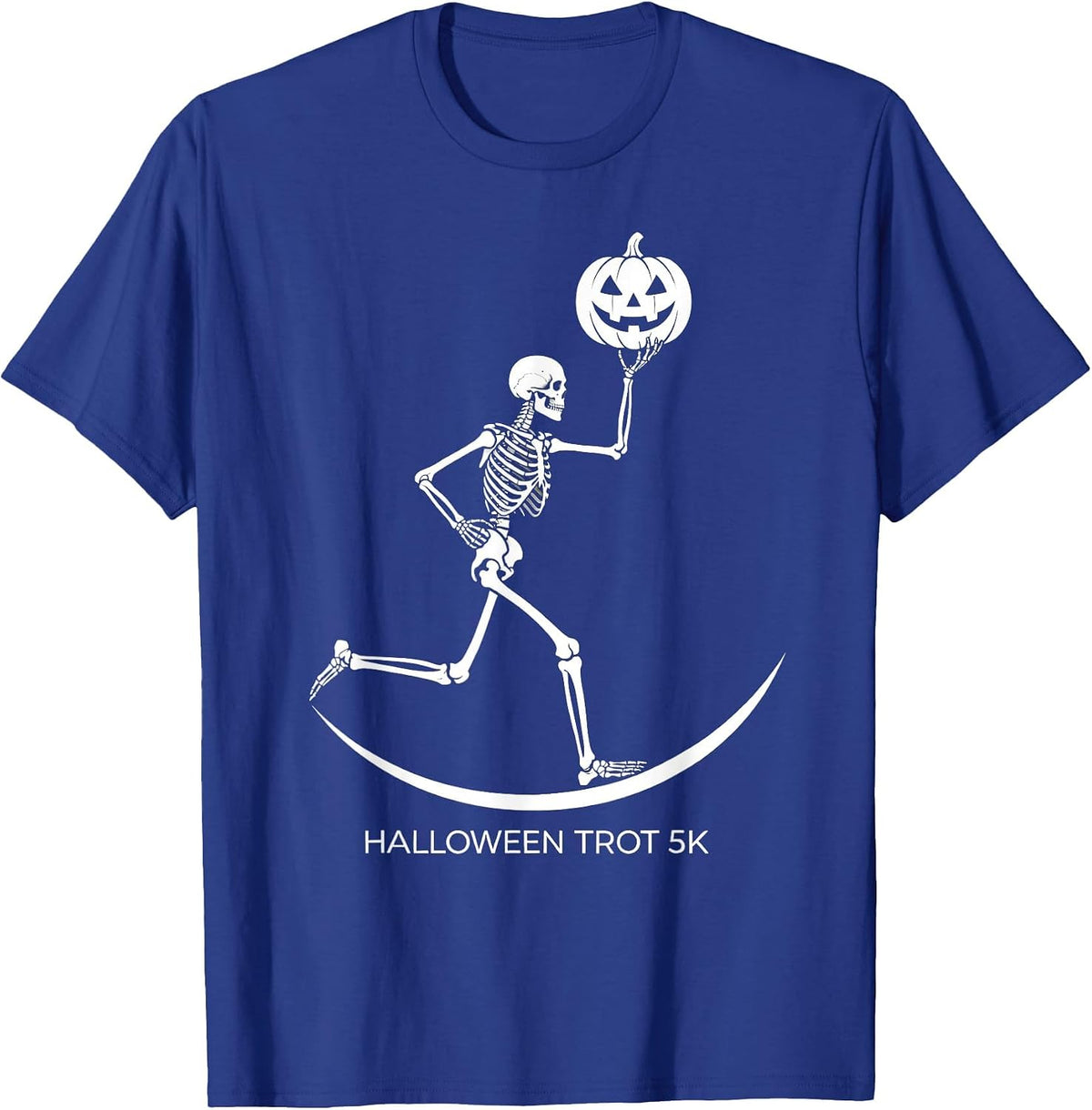 Halloween Trot 5K Funny Skeleton Runner Halloween Fun Run T-Shirt - Royal Blue