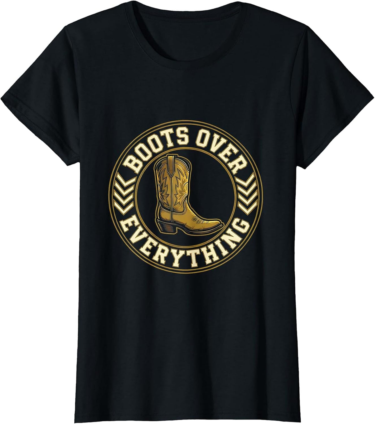 Boots Over Everything Western Pride Design T-Shirt - Black