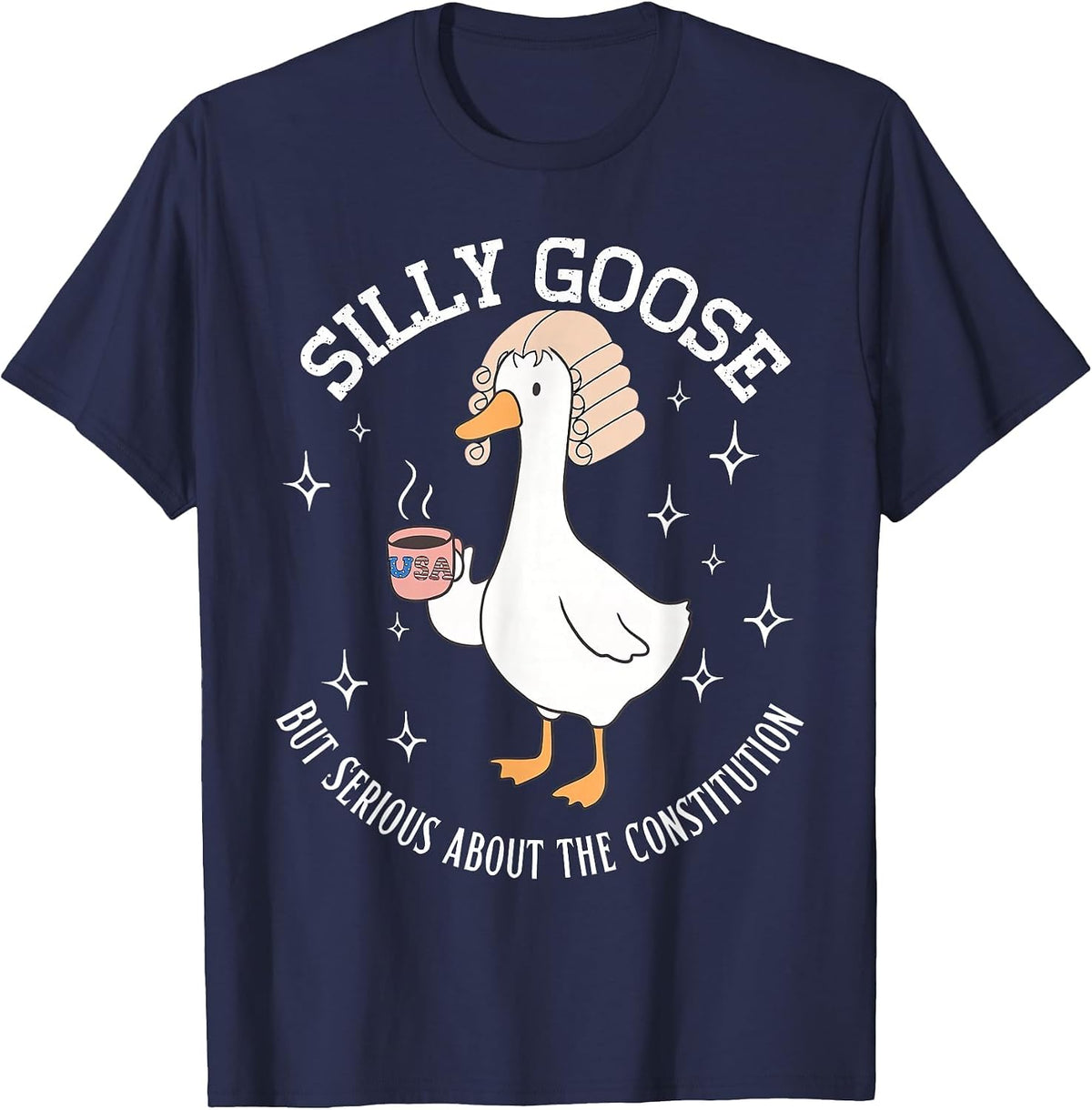 Silly Goose Constitution Funny History Teacher Middle School T-Shirt - Navy Blue