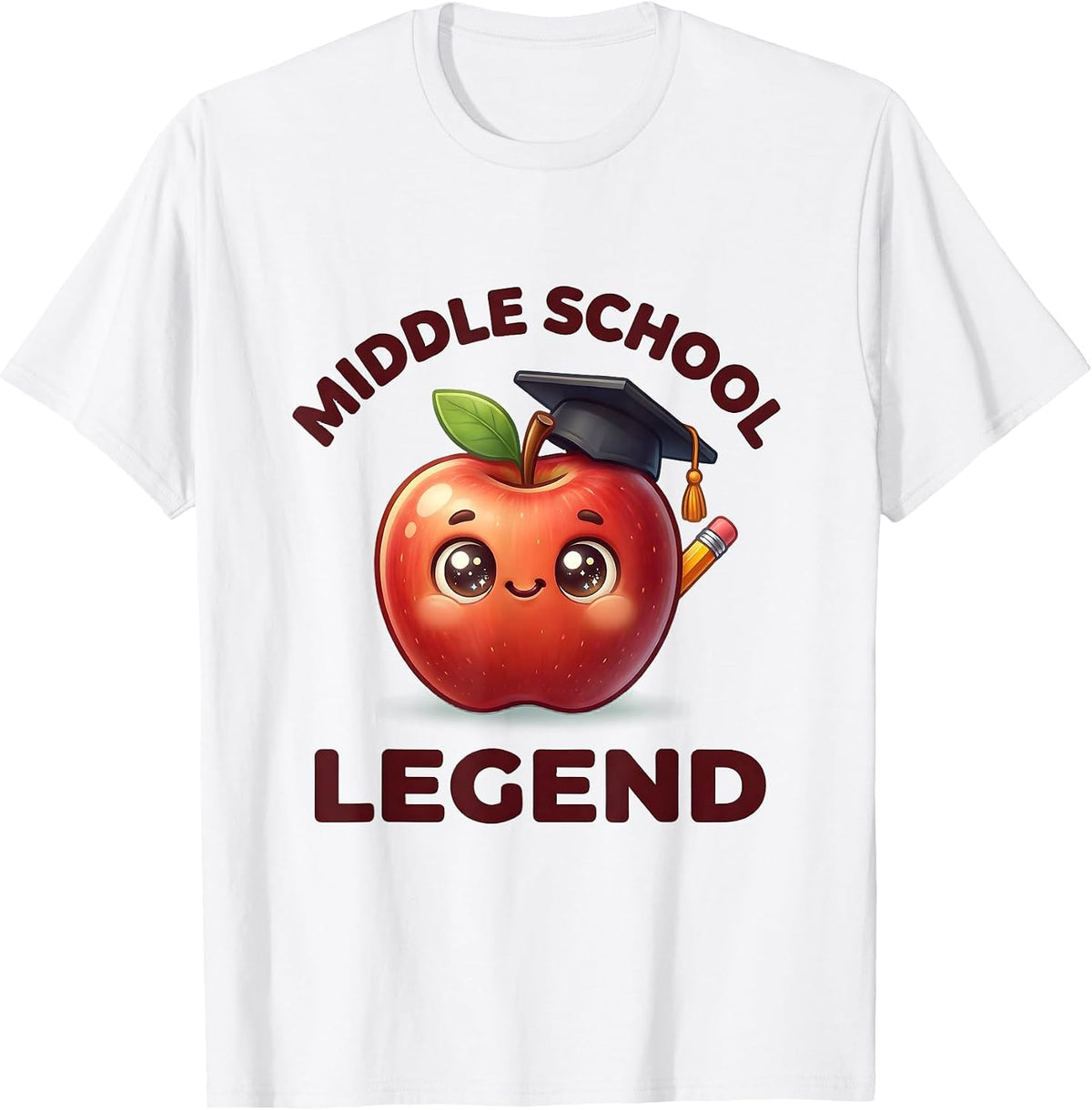 Middle School Legend Educator Graphic Design T-Shirt - White