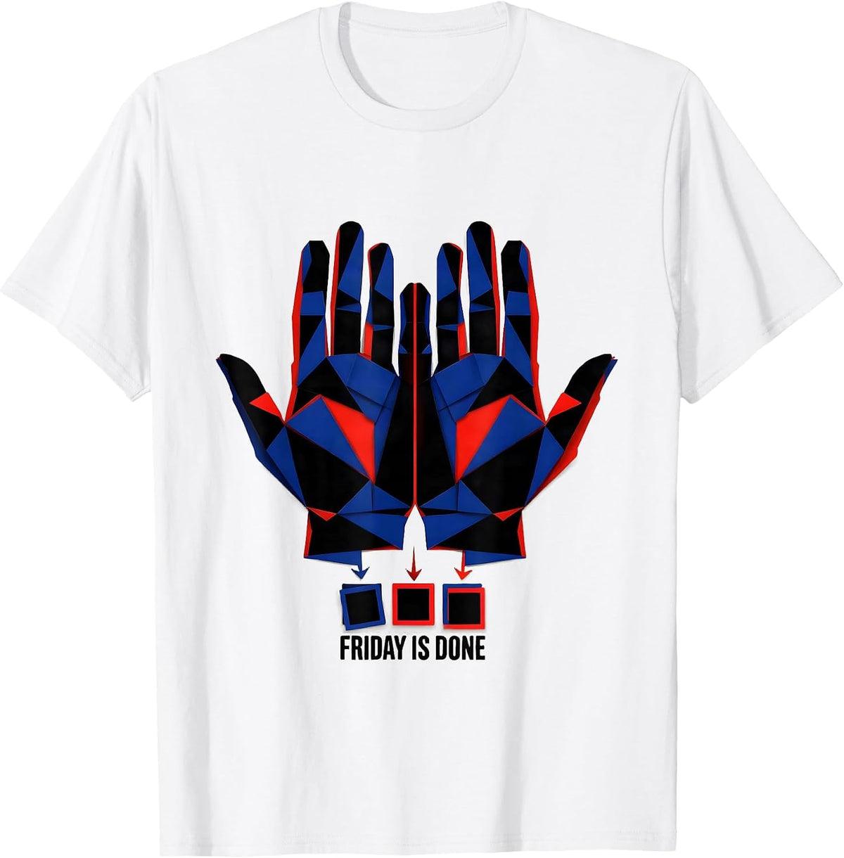 Men's Friday Is Done Geometric ASL Sign Language Teacher Classroom T-Shirt - White