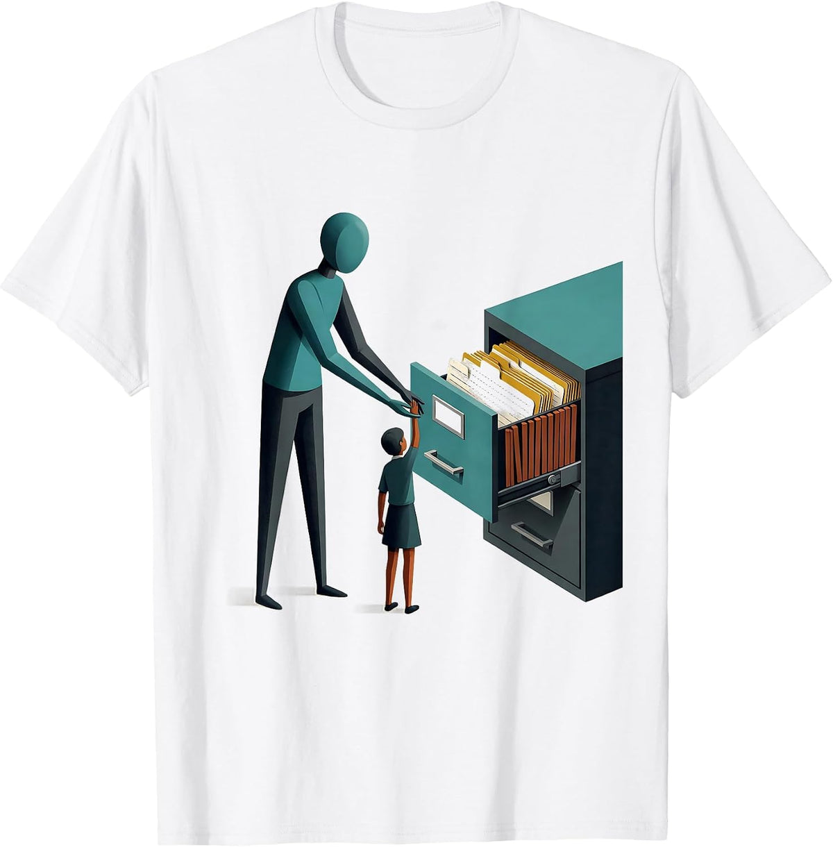 Men's Librarian Guide Student Midcentury Modern School Library T-Shirt - White