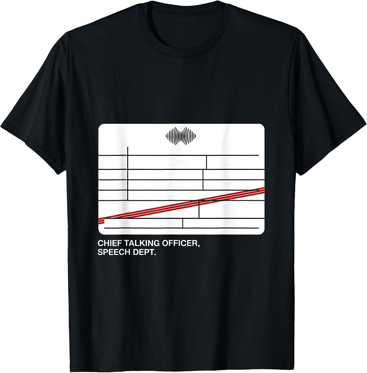 Men's Chief Talking Officer Speech Dept Funny SLP Christmas T-Shirt - Black