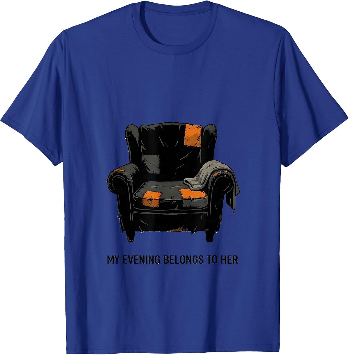 Men's My Evening Belongs To Her Tortoiseshell Cat Owner Tortie Cat T-Shirt - Royal Blue