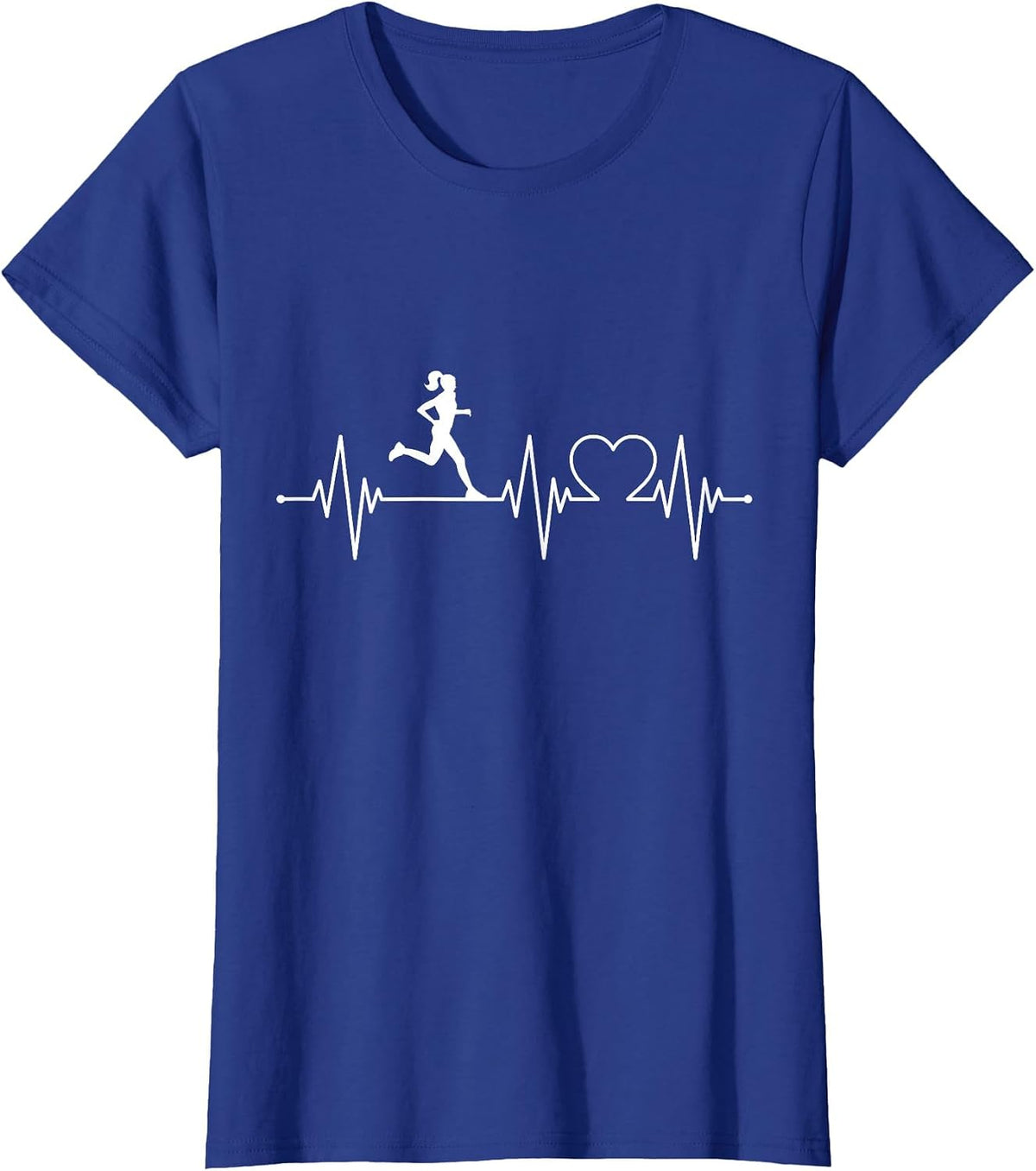 Runner Heartbeat Running Lover Gift T-Shirt - Royal Blue