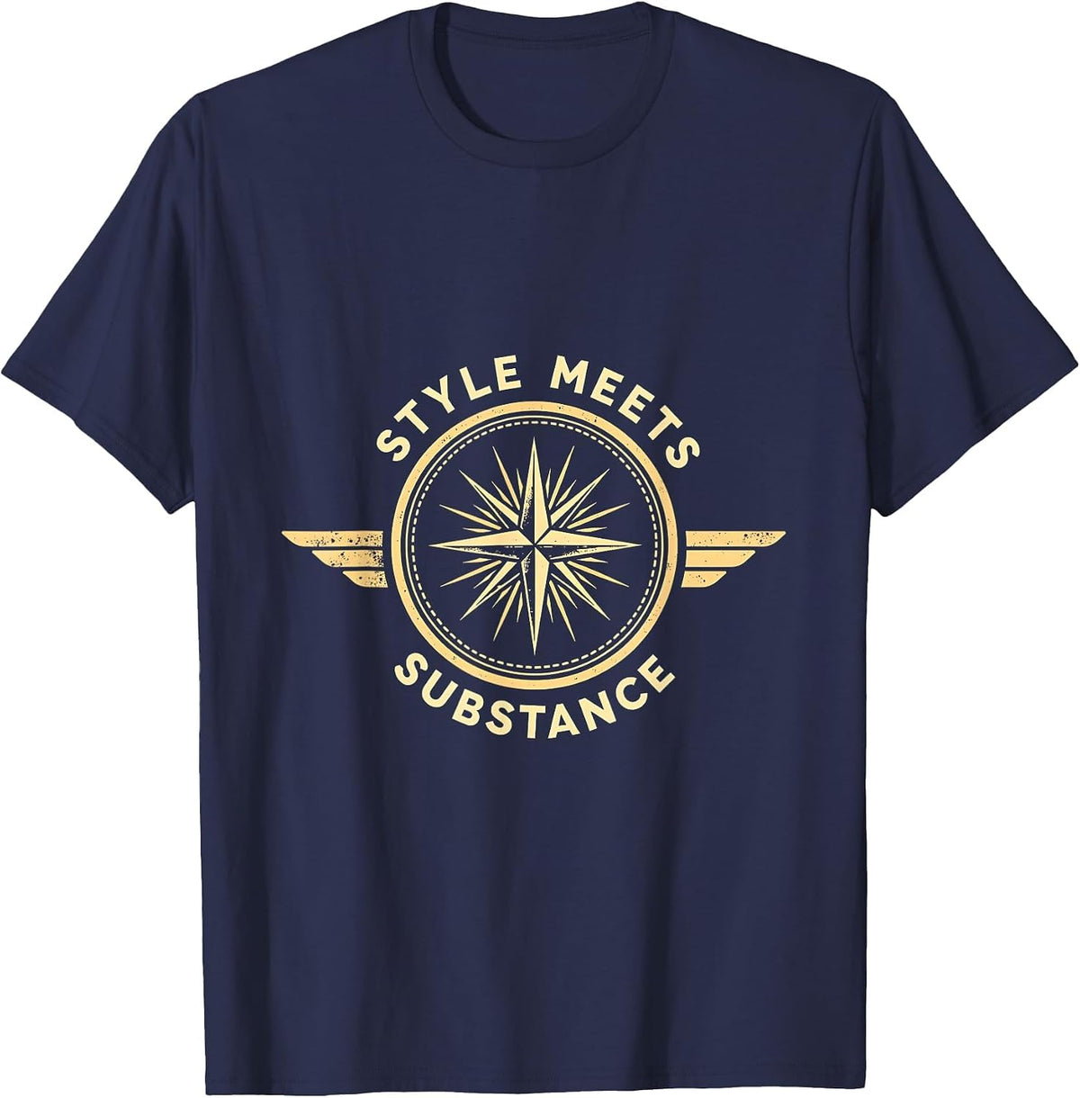 Style Meets Substance Men's Graphic Designer Tee T-Shirt - Navy Blue