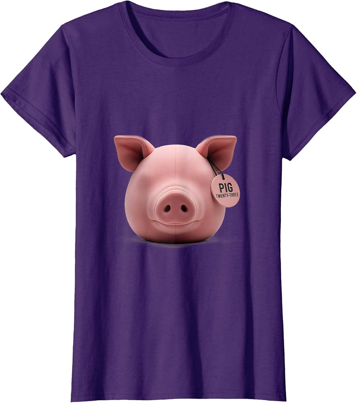 Women's Pig Twenty-Three Minimalist Funny Pig Lover Gift T-Shirt - Purple