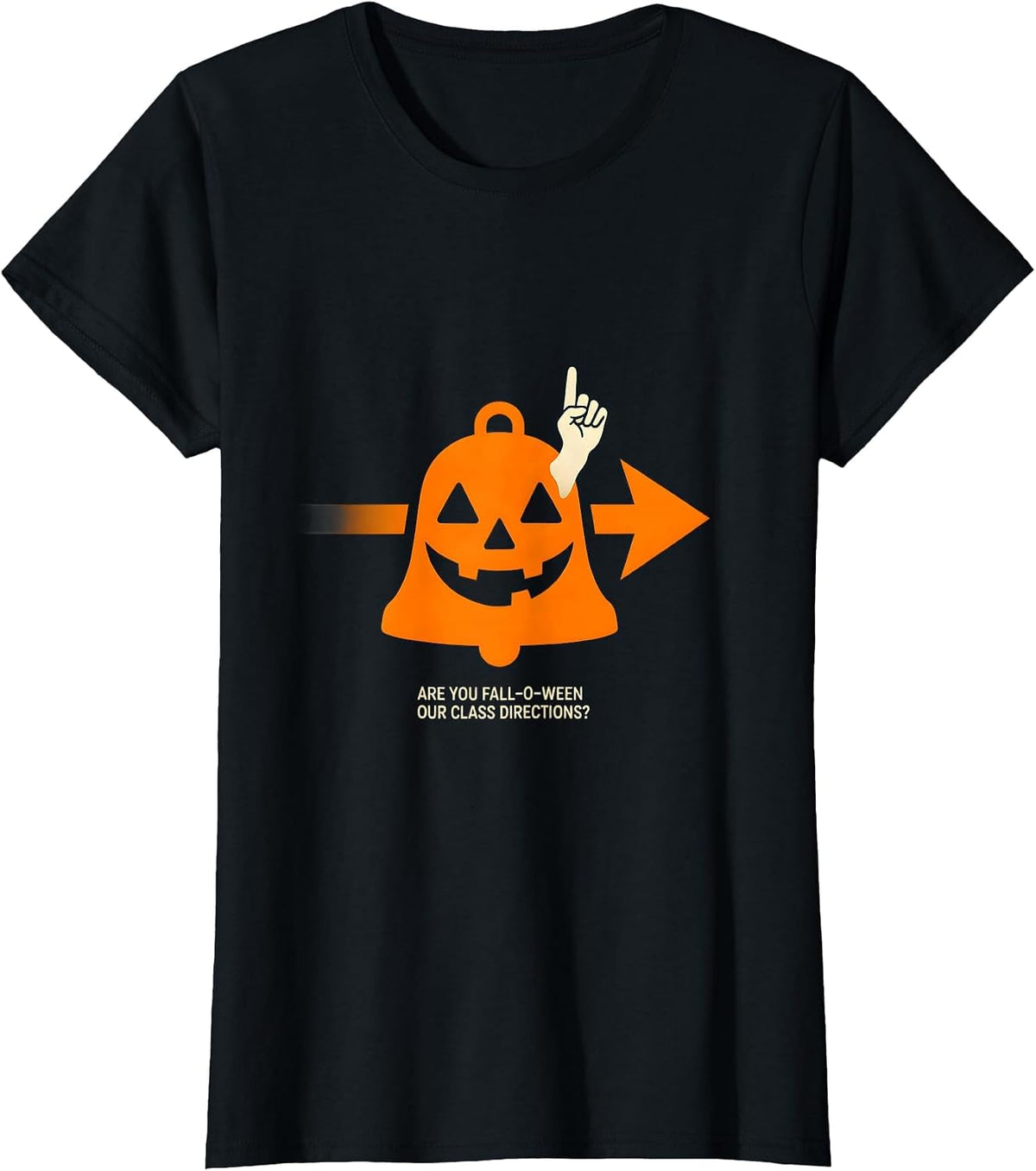 Women's Are You Fall-O-Ween Our Class Directions Teacher T-Shirt - Black
