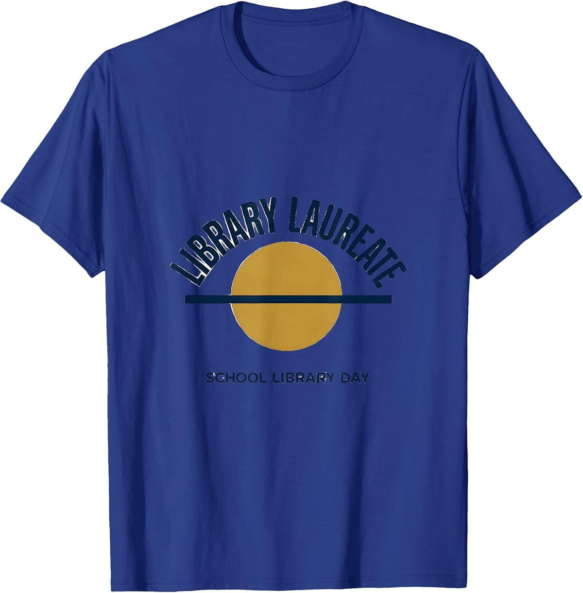 Library Laureate School Library Day Minimalist Librarian T-Shirt - Royal Blue
