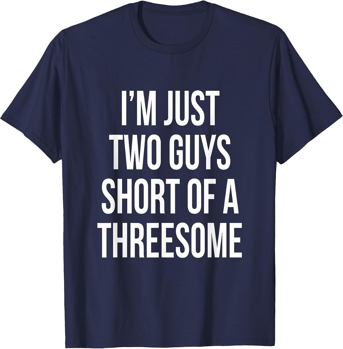 Threesome 3some Guys Girls Men Women Flirt Pride Funny Gag T-Shirt - Navy Blue