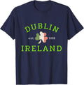 Dublin Ireland Est. 988 Irish St Patrick's Day Shamrock T-Shirt - Navy Blue