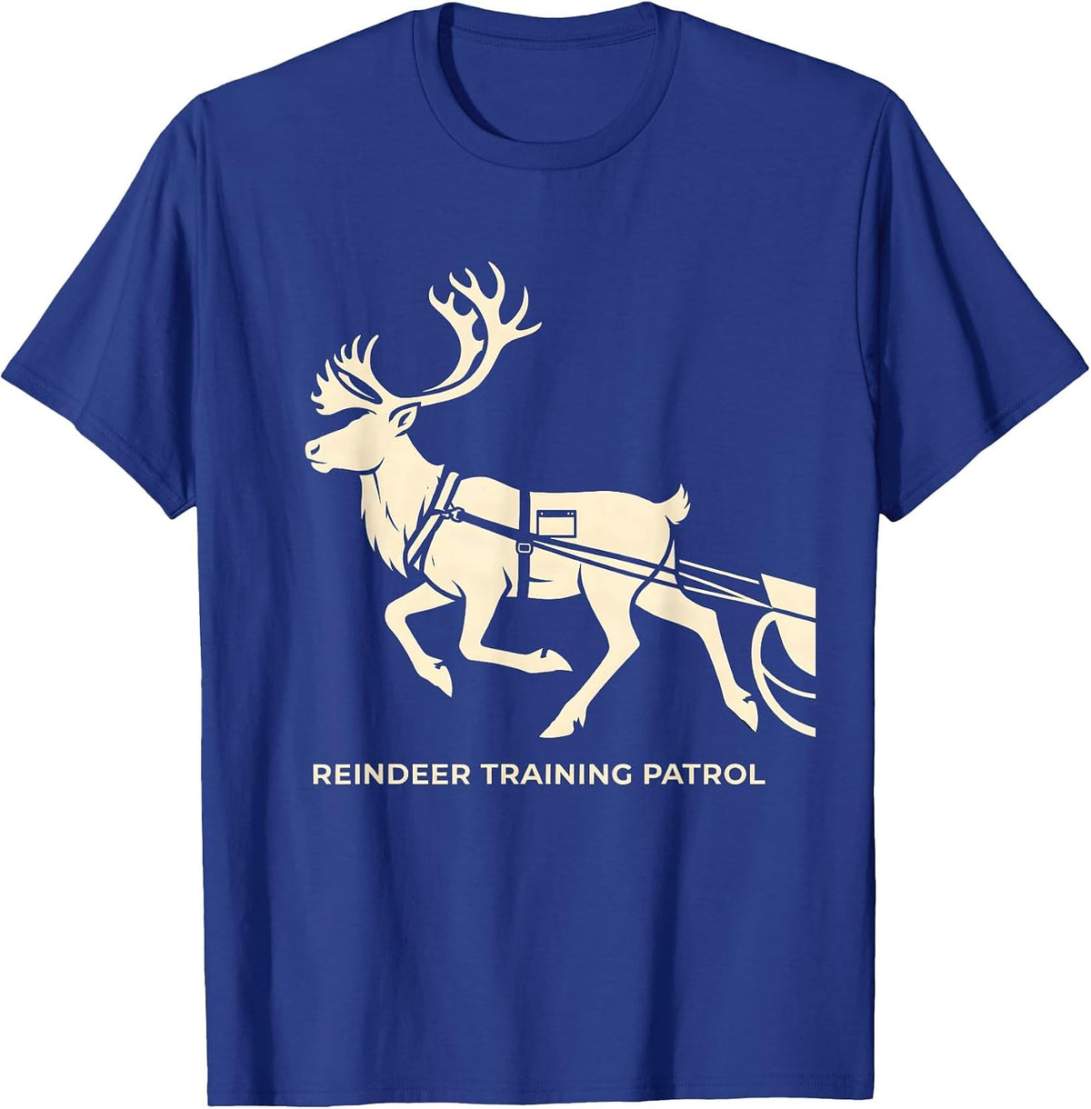 Reindeer Training Patrol Funny Christmas Running Runner Gift T-Shirt - Royal Blue