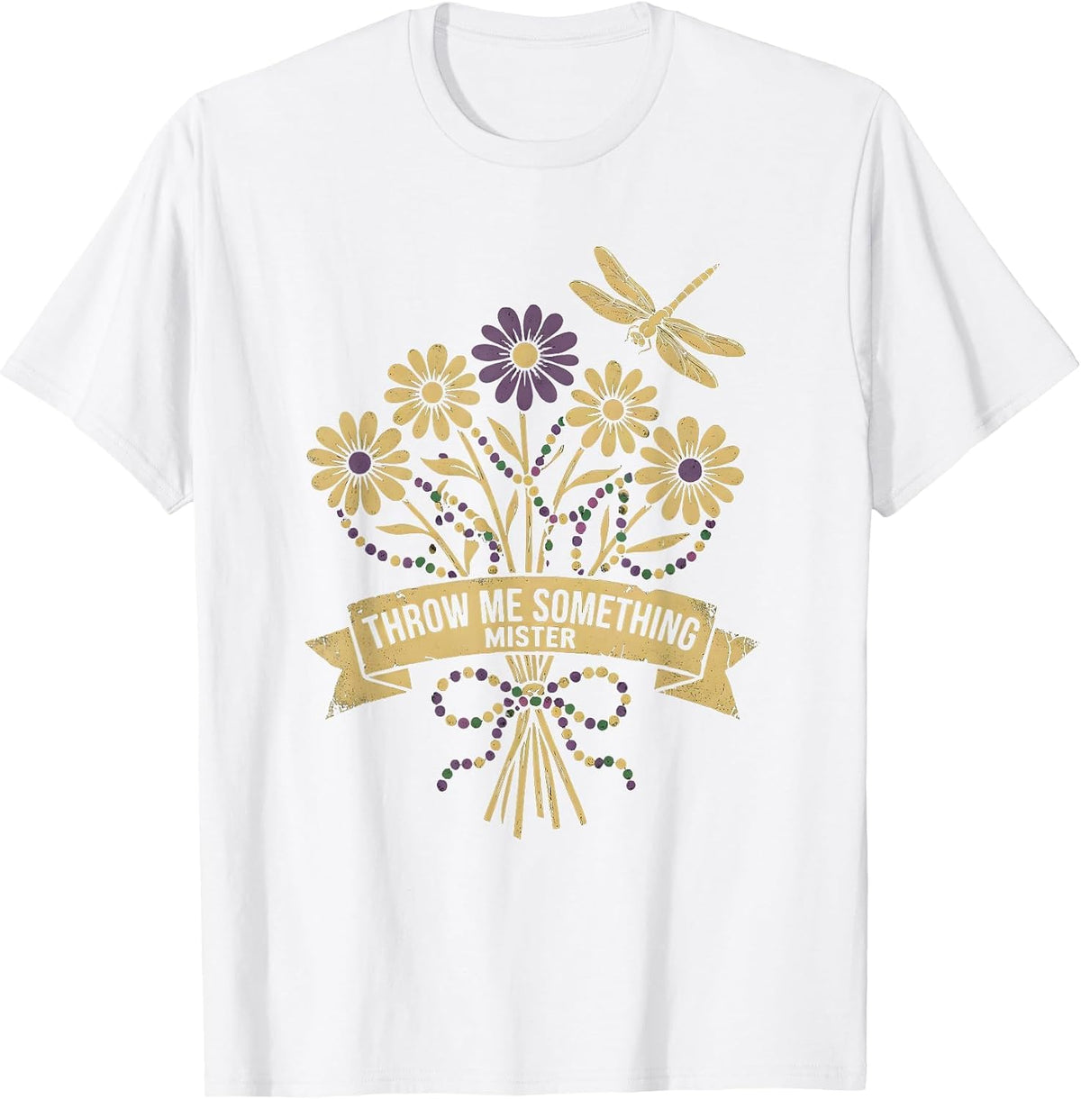Men's Throw Me Something Mister Mardi Gras Design T-Shirt - White