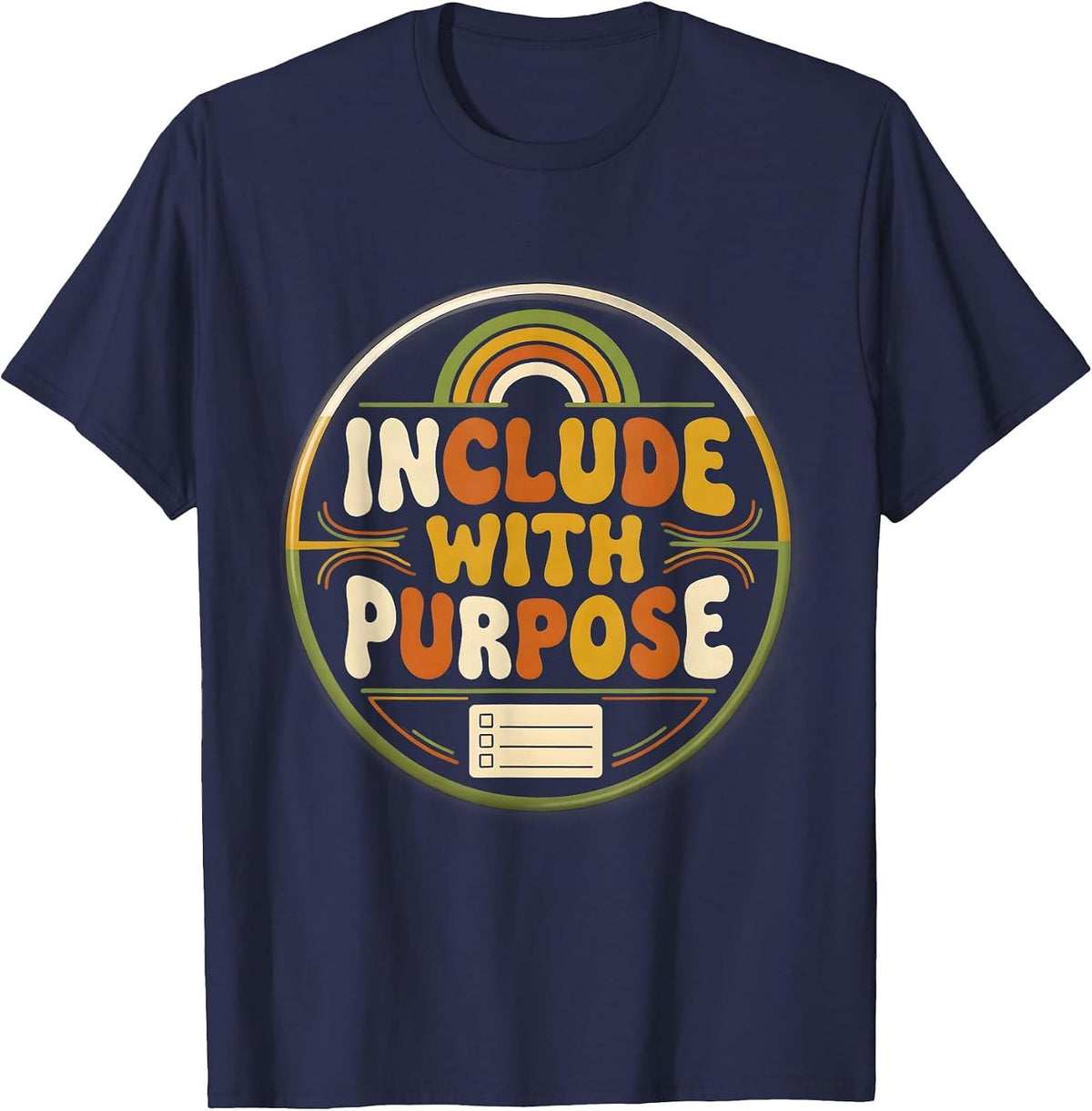 Men's Include With Purpose Retro Autism Inclusion Special T-Shirt - Navy Blue