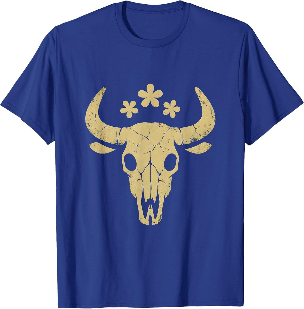 Freedom Tour Vintage Motorcycle Highway Graphic T-Shirt - Royal Blue