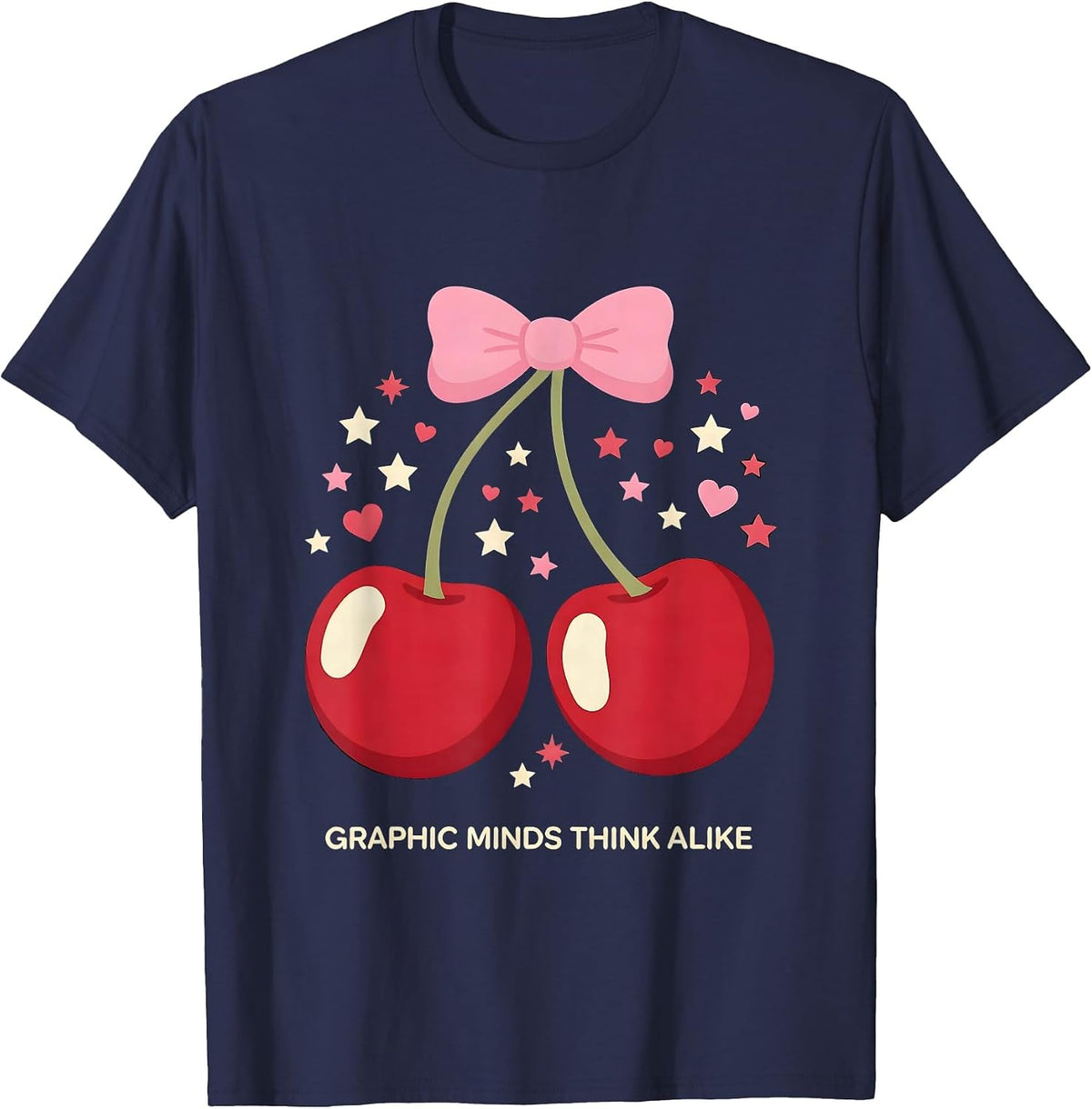 Graphic Minds Think Alike Creative Design T-Shirt - Navy Blue