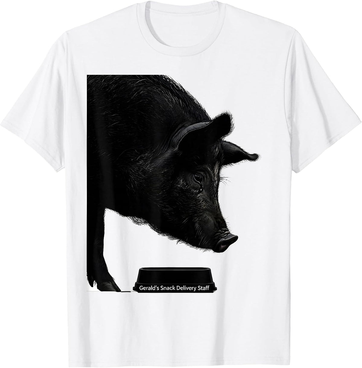 Men's Gerald's Snack Delivery Staff Funny Pig Lover Pet Owner T-Shirt - White