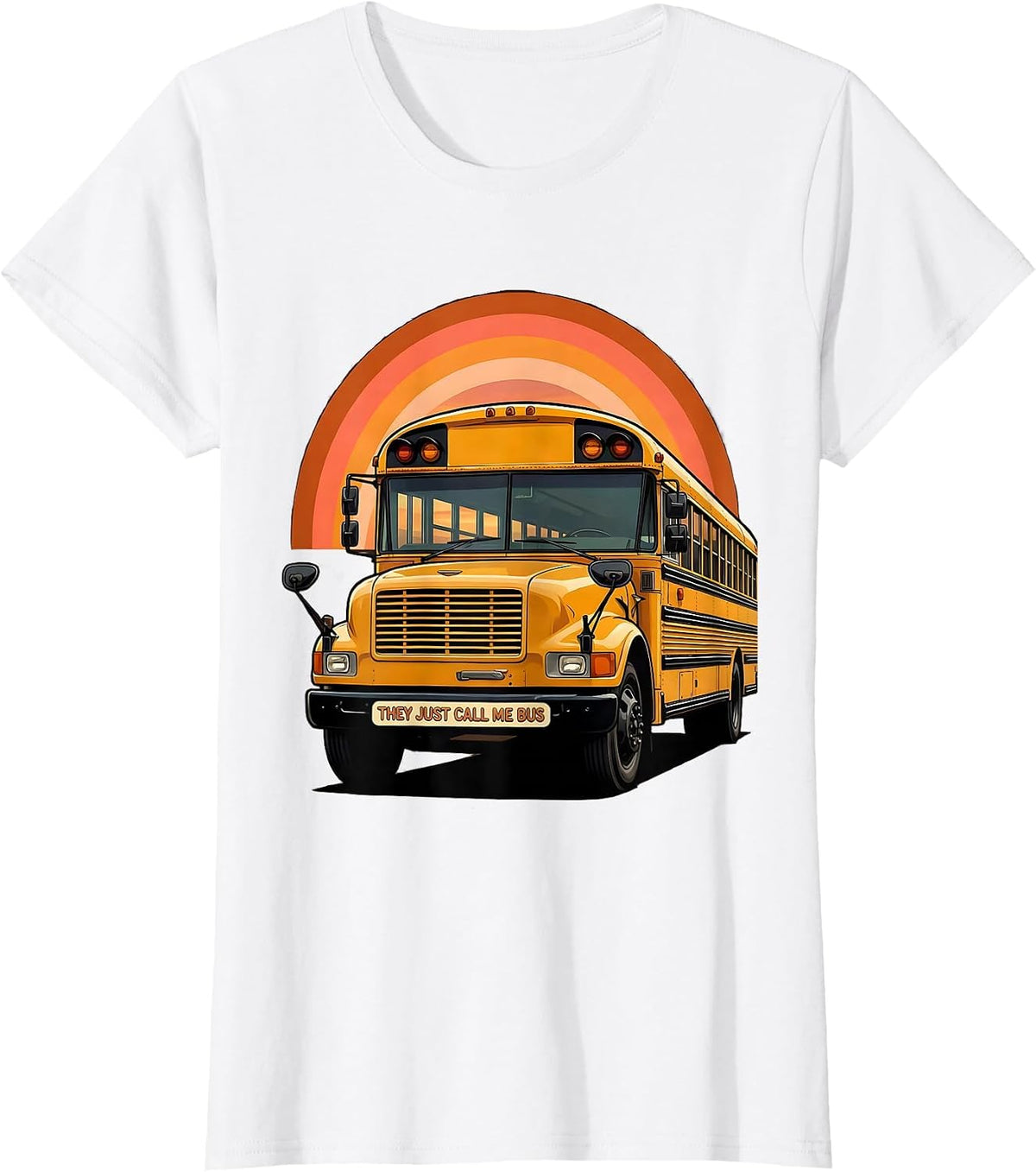 Women's They Just Call Me Bus Retro 70s Funny School Bus Driver T-Shirt - White