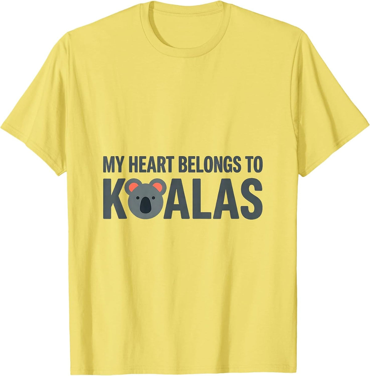 Men's My Heart Belongs To Koalas Funny Koala Lover Animal Humor T-Shirt - Lemon Yellow
