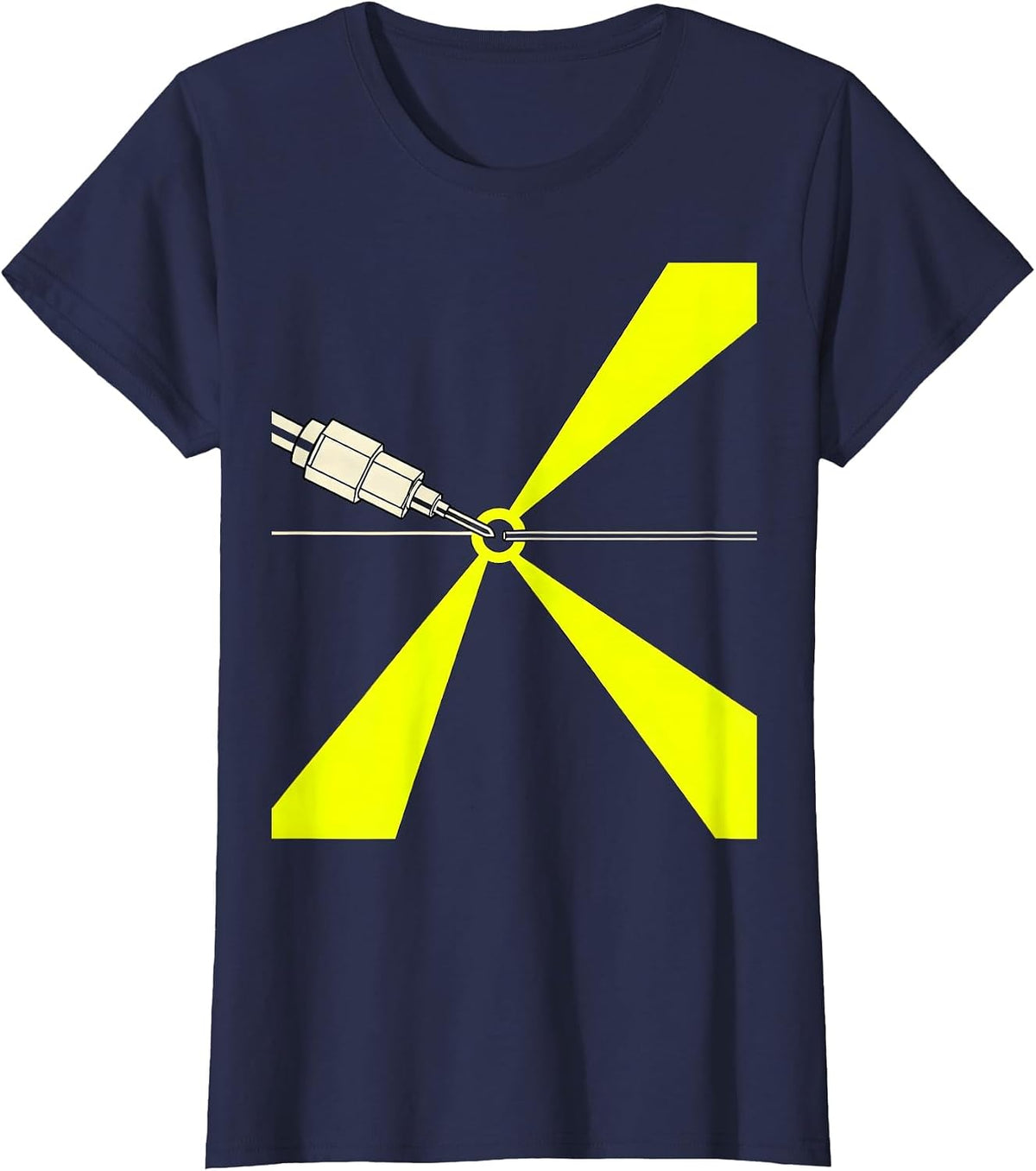 Women's Welding Torch Seam Precision Humor Blue Collar Worker T-Shirt - Navy Blue