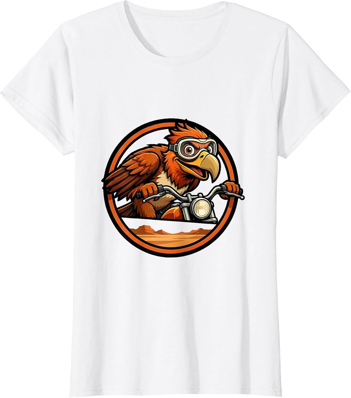 Desert Highway Motorcycle Speed Graphic T-Shirt - White