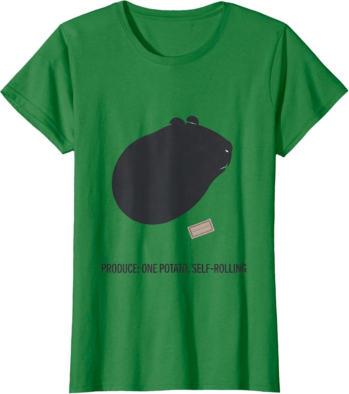 Produce One Potato Self-Rolling Funny Pig Lover Novelty T-Shirt - Kelly Green