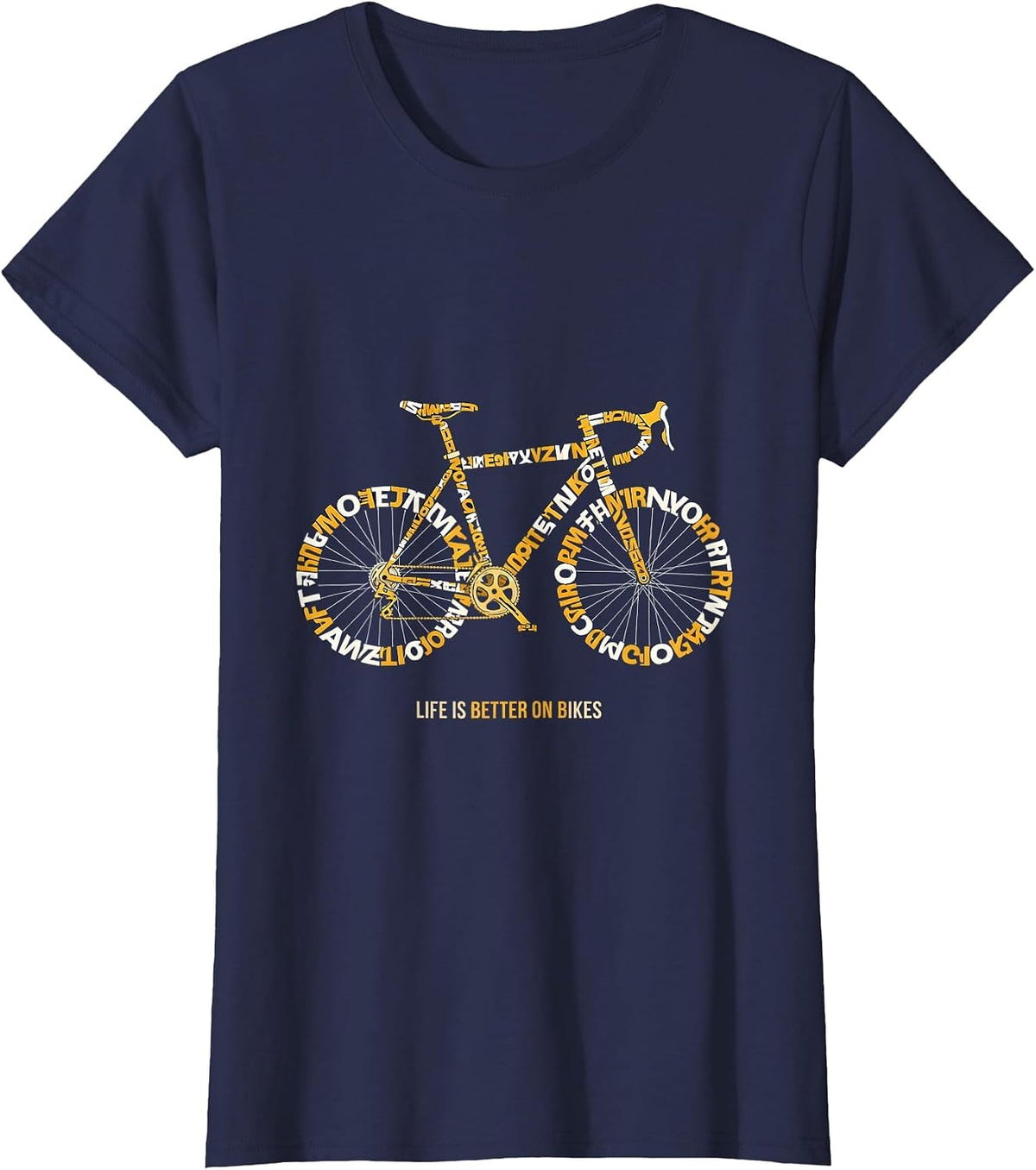 Women's Life Is Better On Bikes Cycling Design T-Shirt - Navy Blue