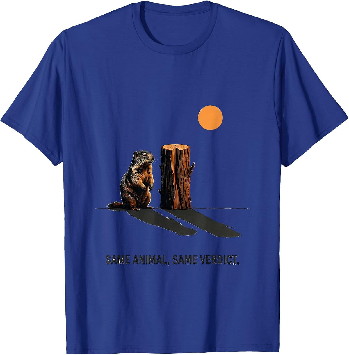Same Animal, Same Verdict Funny Woodchuck Groundhog Day T-Shirt - Royal Blue