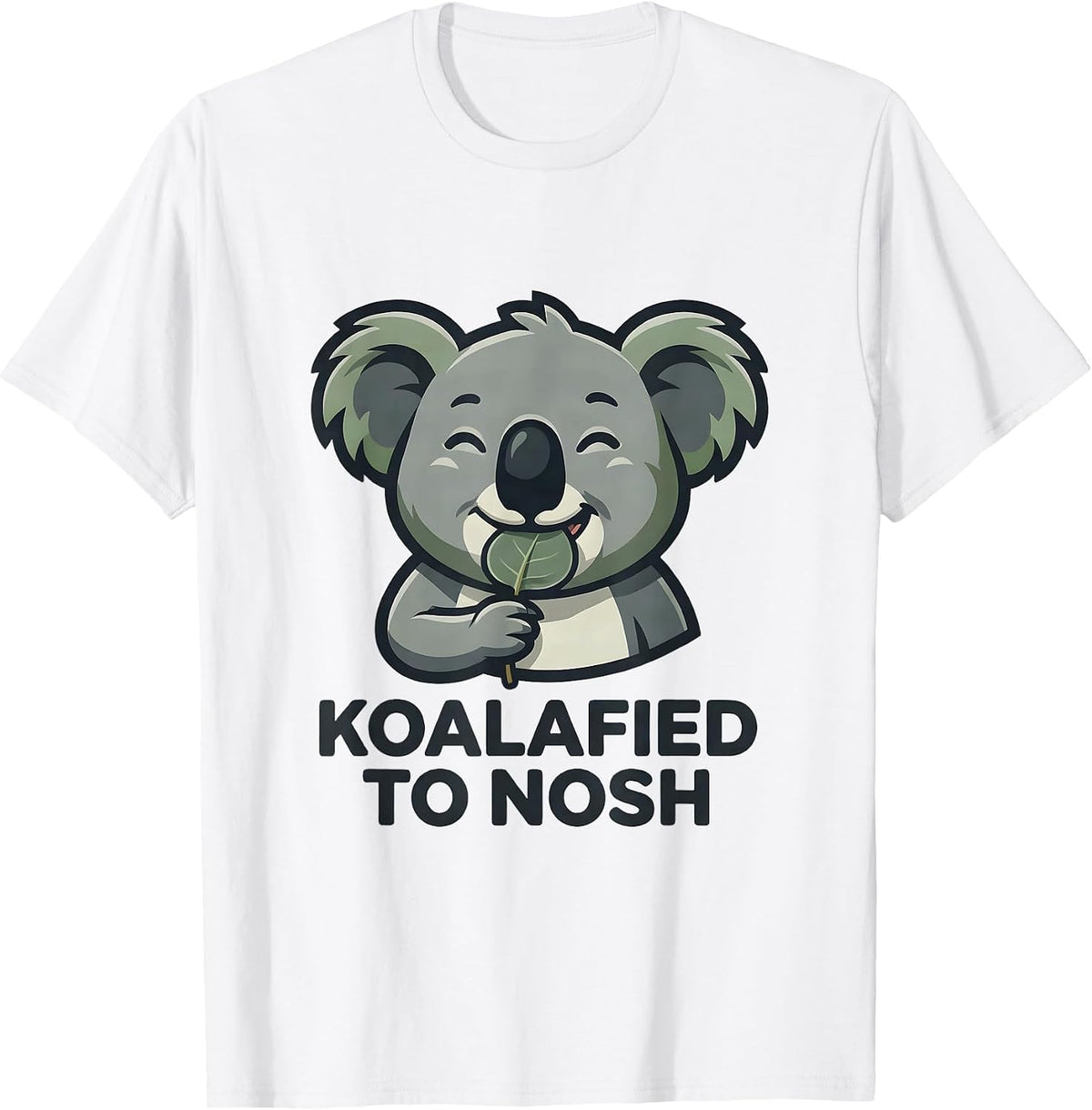 Men's Koalafied To Nosh Funny Koala Animal Lover Pun Humor T-Shirt - White