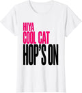 Women's Hiya Cool Cat Hop's On 1950s Sock Hop Rockabilly Party Retro T-Shirt - White