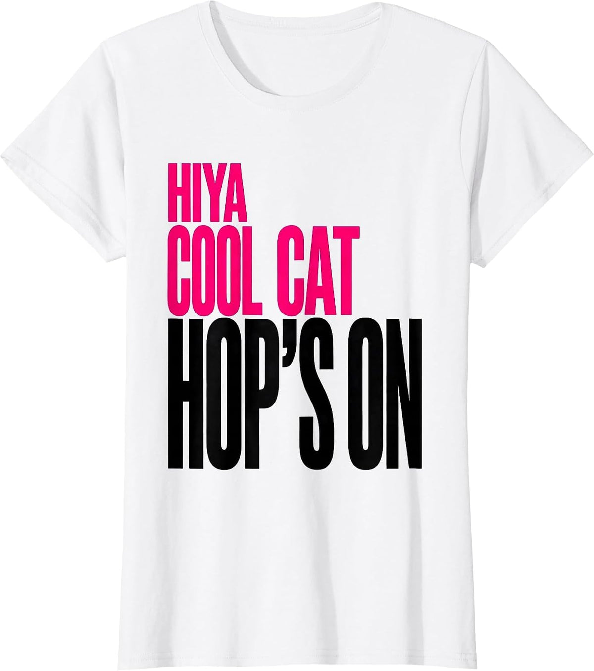 Women's Hiya Cool Cat Hop's On 1950s Sock Hop Rockabilly Party Retro T-Shirt - White