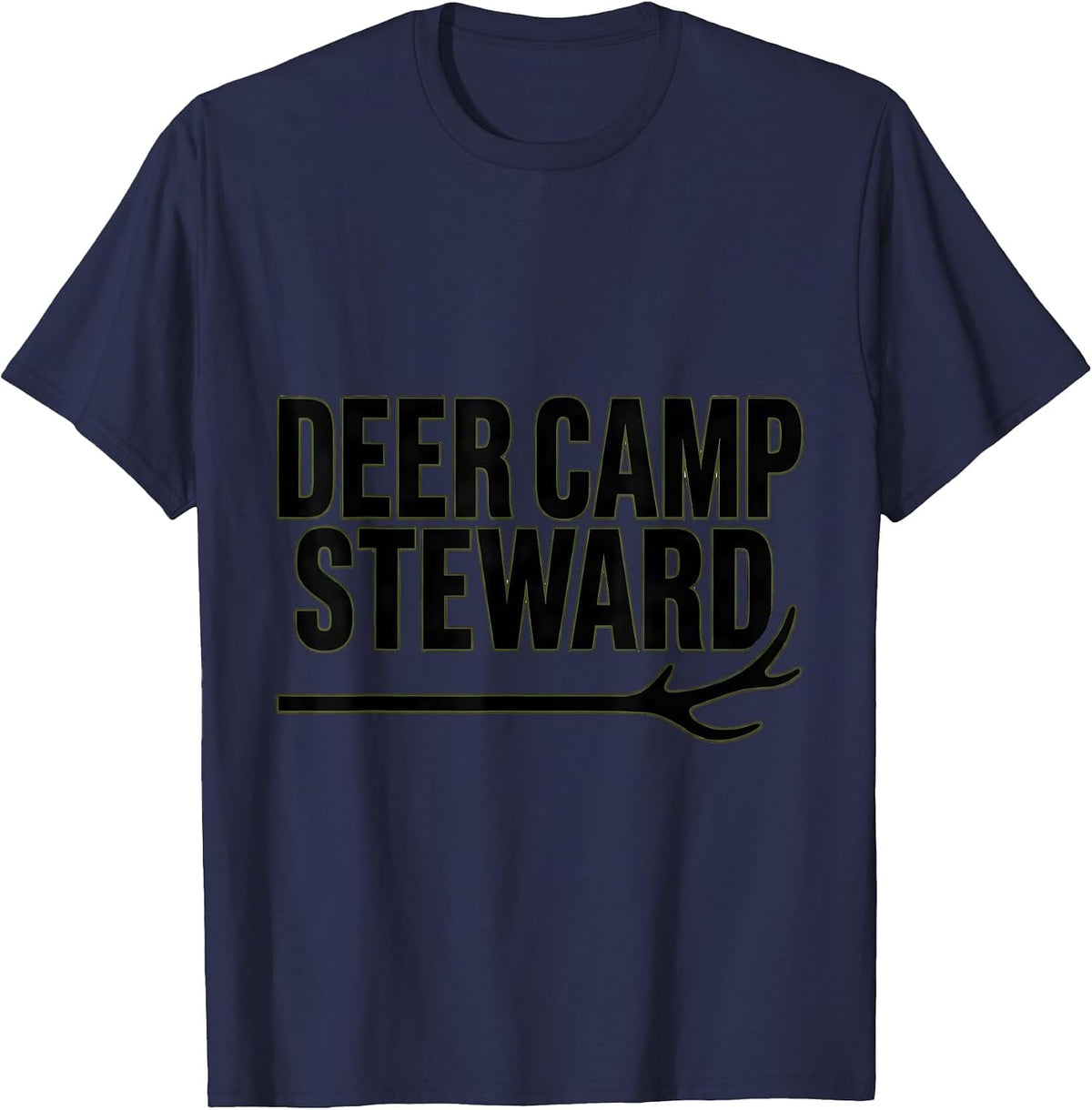 Deer Camp Steward Patriotic Camo Deer Hunting Gift Hunter T-Shirt - Navy Blue