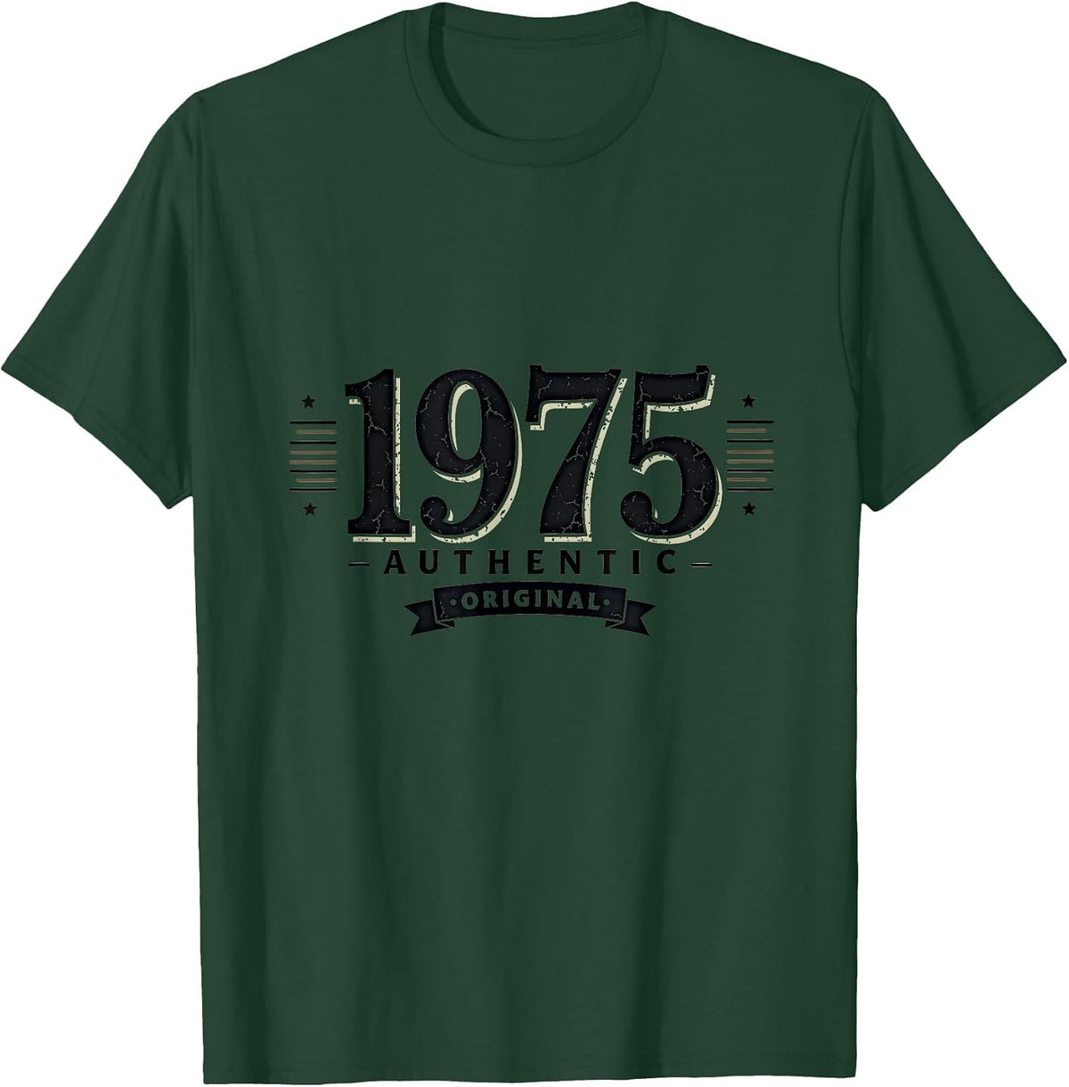 Vintage 1975 Authentic Original Retro Design T-Shirt - Dark Green