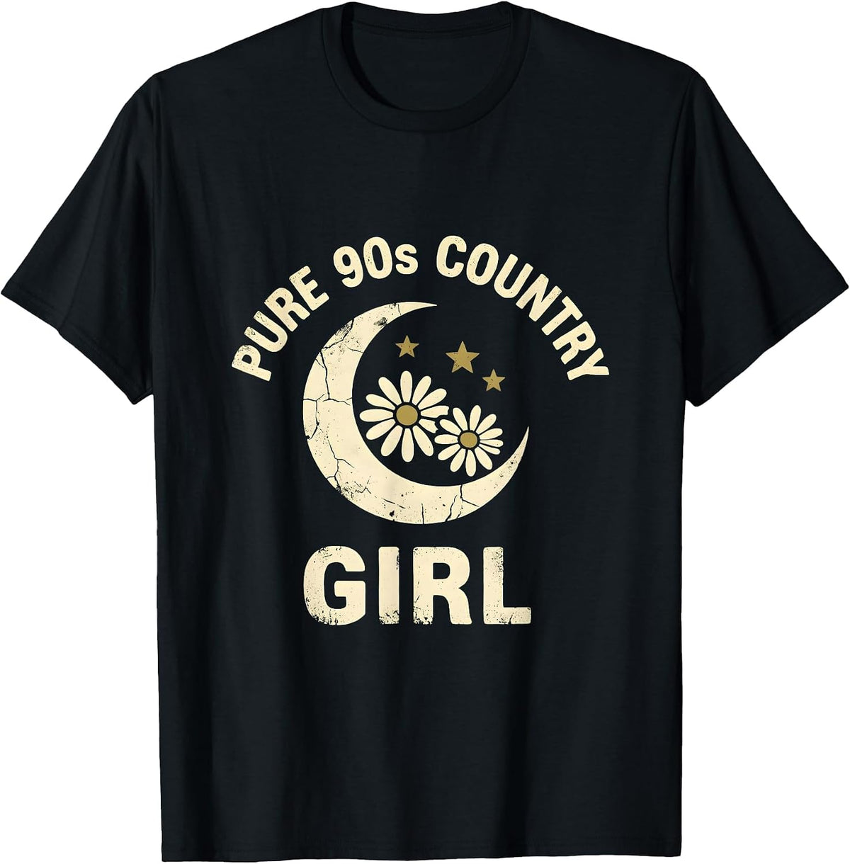 Men's Pure 90s Country Girl Graphic Design T-Shirt - Black
