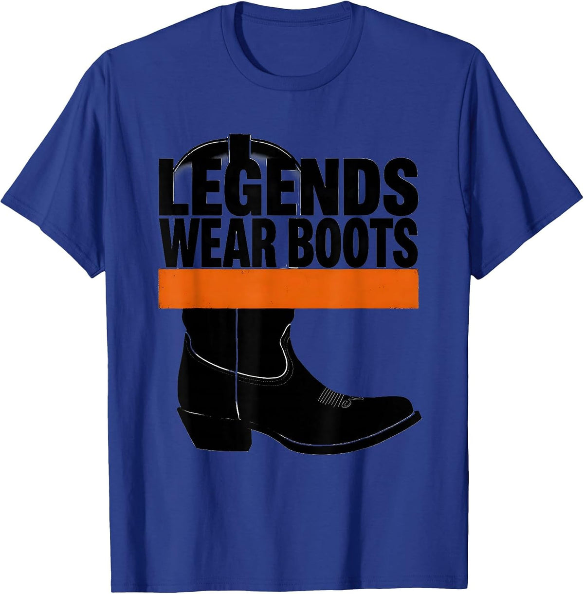 Men's Legends Wear Boots Western Cowboy Design T-Shirt - Royal Blue