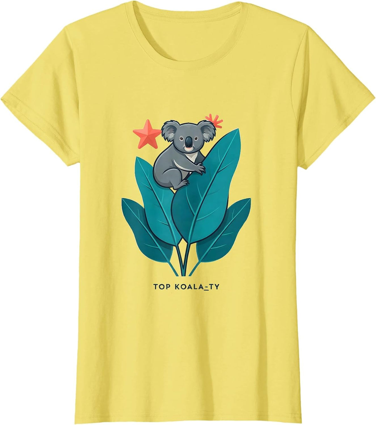 Top Koala-ty Funny Koala Lover Animal Pun Humor T-Shirt - Lemon Yellow