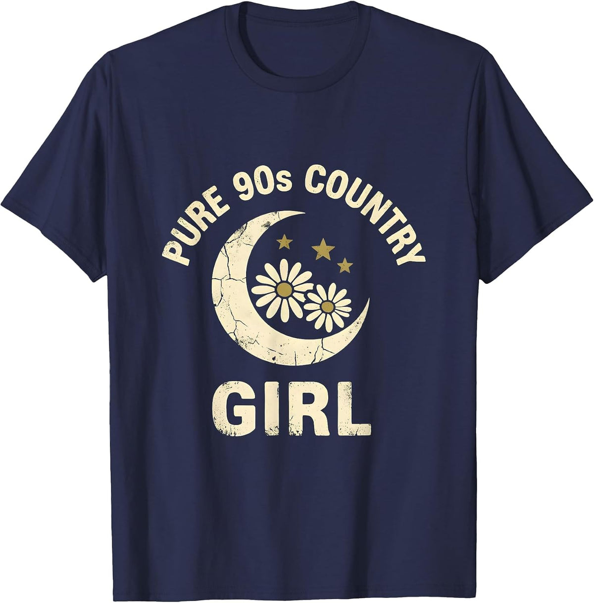 Men's Pure 90s Country Girl Graphic Design T-Shirt - Navy Blue