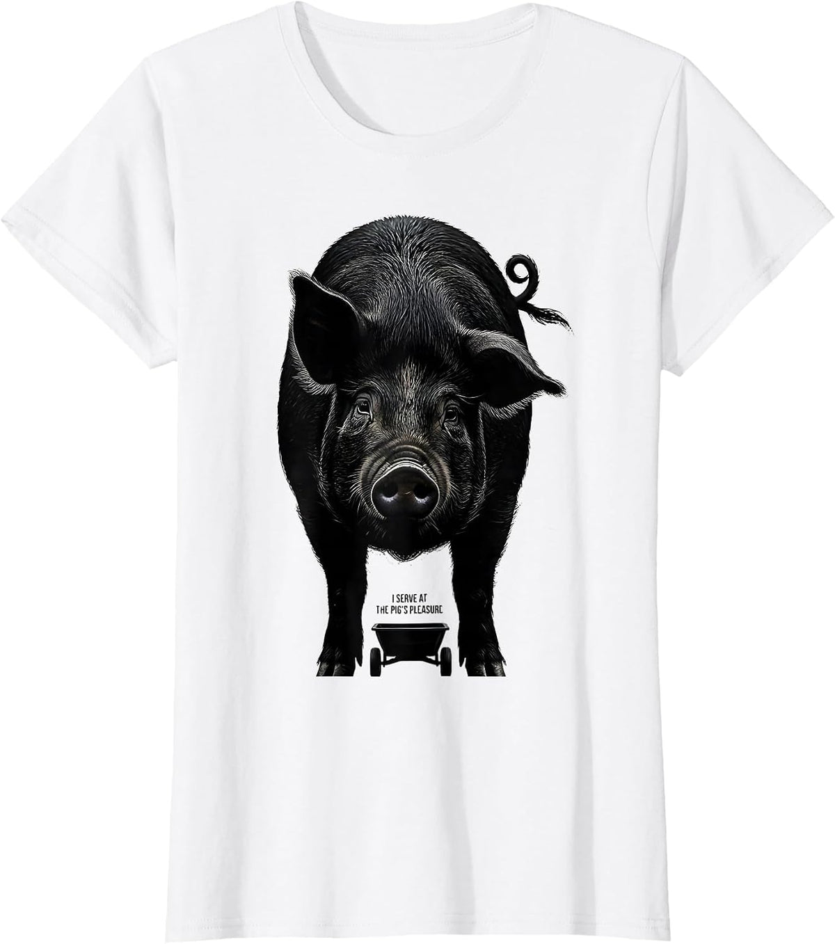 I Serve At The Pig's Pleasure Funny Pig Lover Pet Pig Humor T-Shirt - White