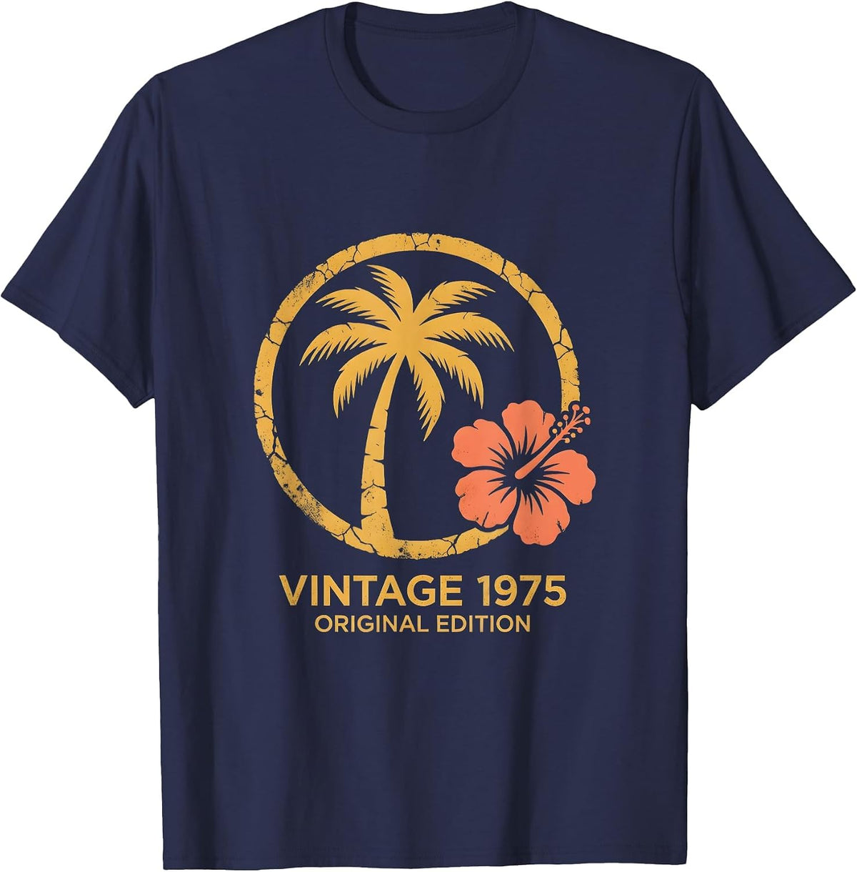 Vintage 1975 Original Edition Classic Design T-Shirt - Navy Blue