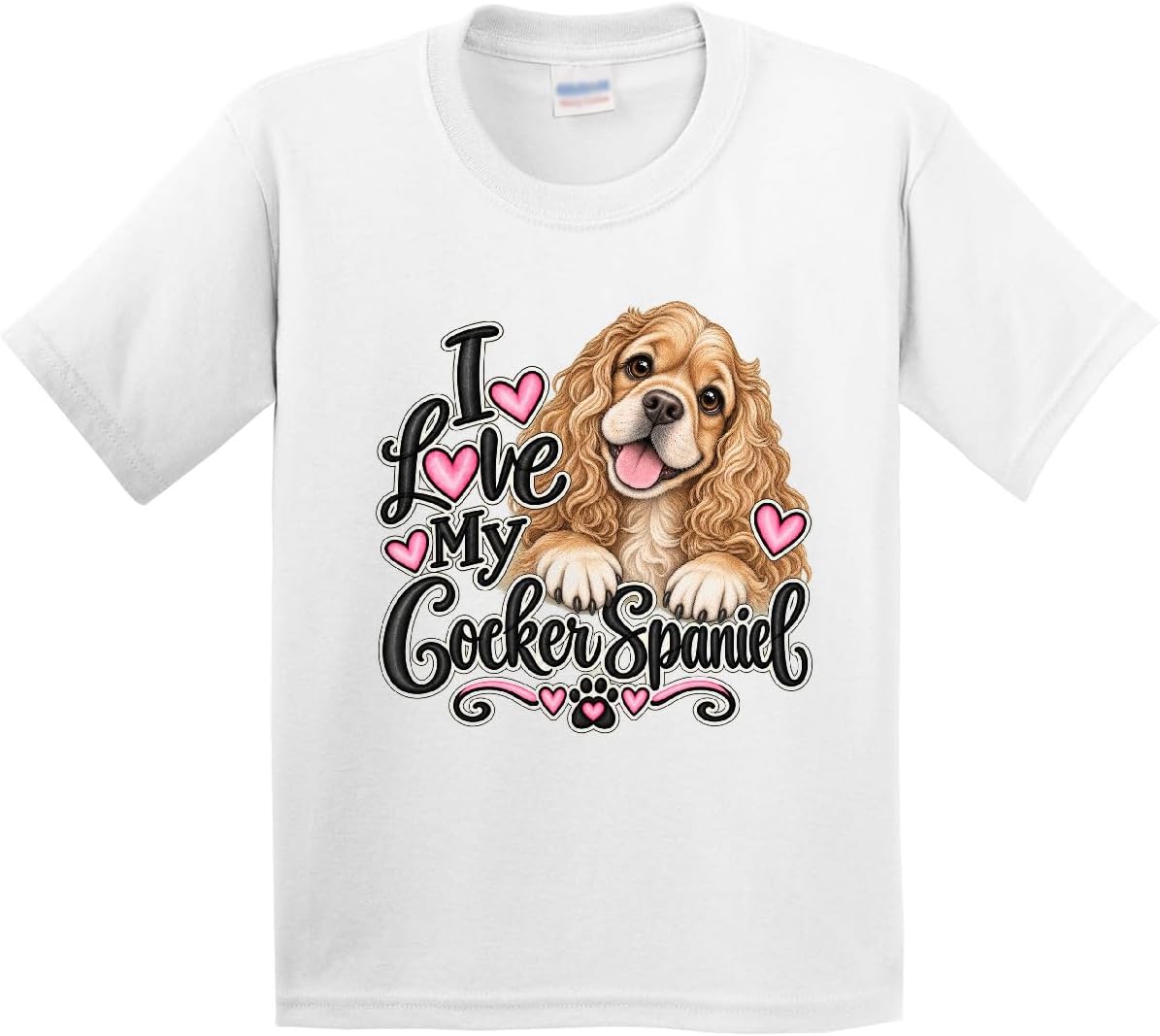 inktastic I Love My Cocker Spaniel Youth T-Shirt - 0020 White
