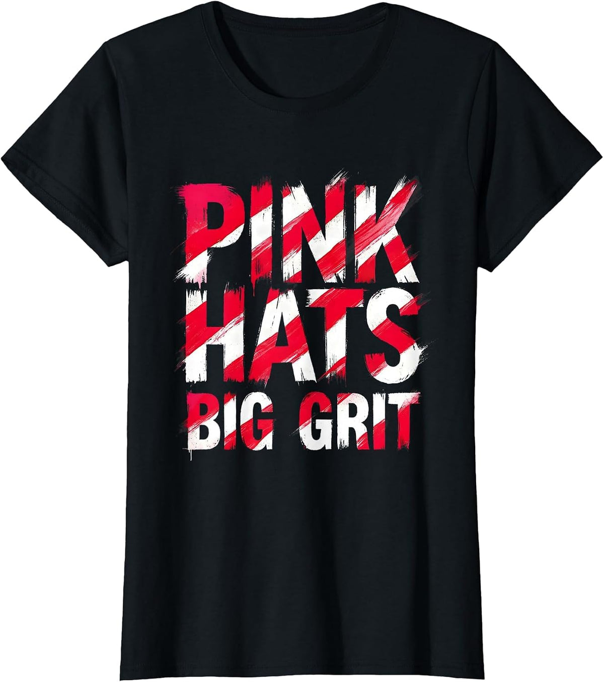 Pink Hats Big Grit Cowgirl Western Design T-Shirt - Black